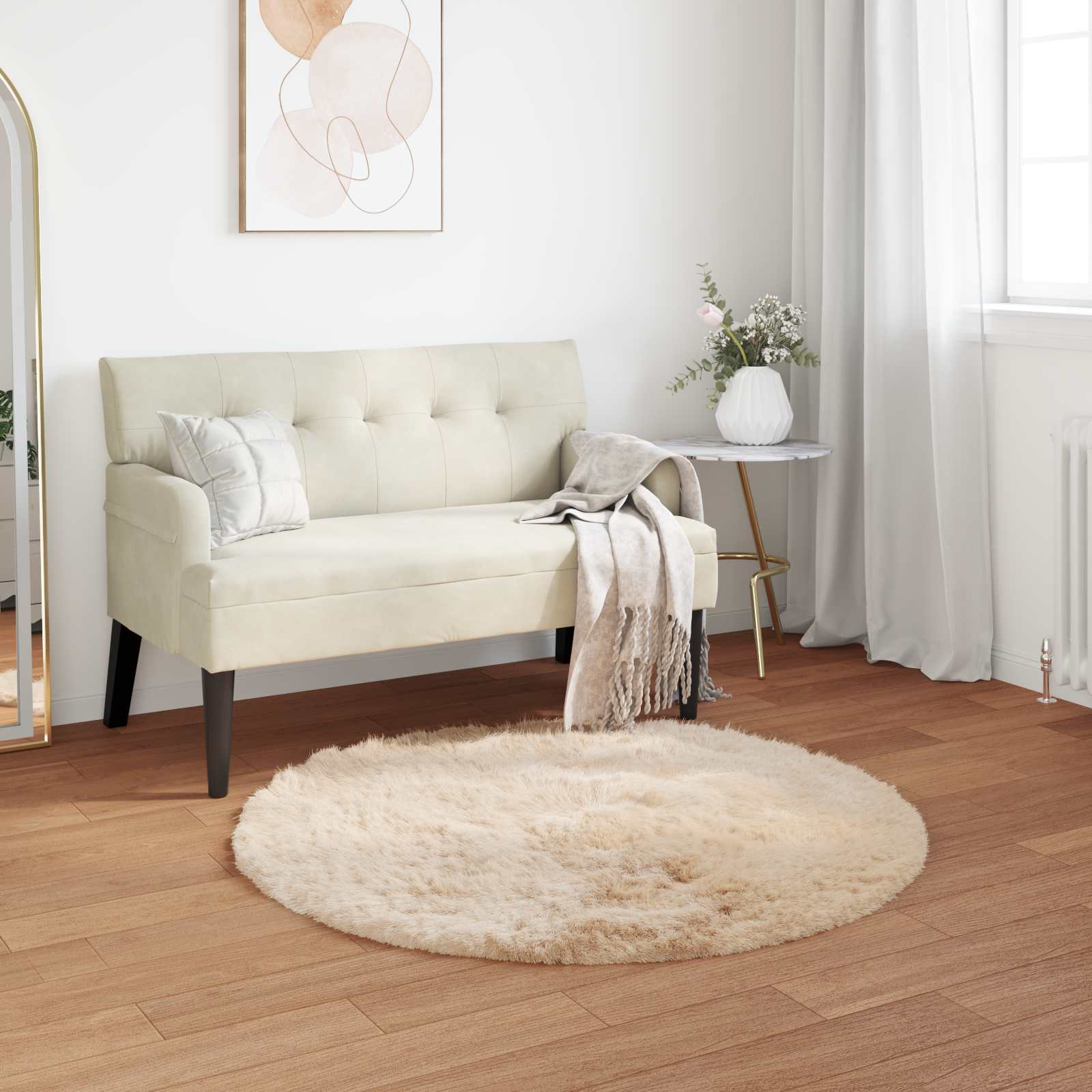 Kunstschaffell Teppich Tafalla Polyester Beige