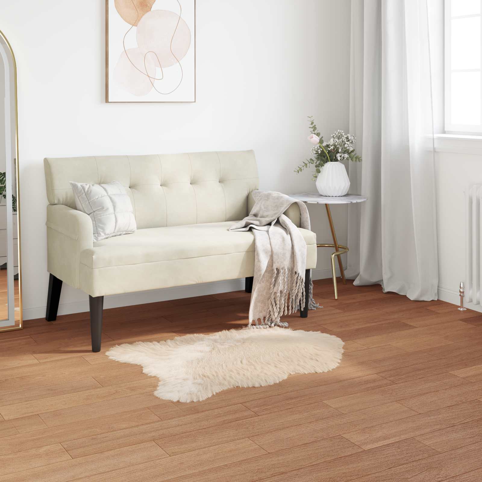 Kunstschaffell Teppich Tafalla Polyester Beige