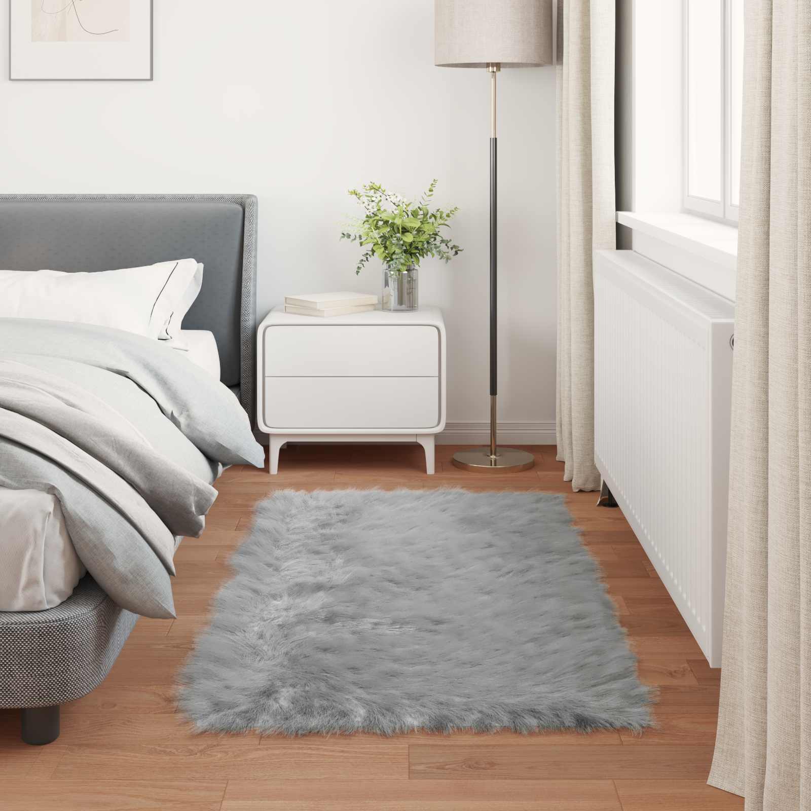 Kunstschaffell Teppich Tafalla Polyester Grau