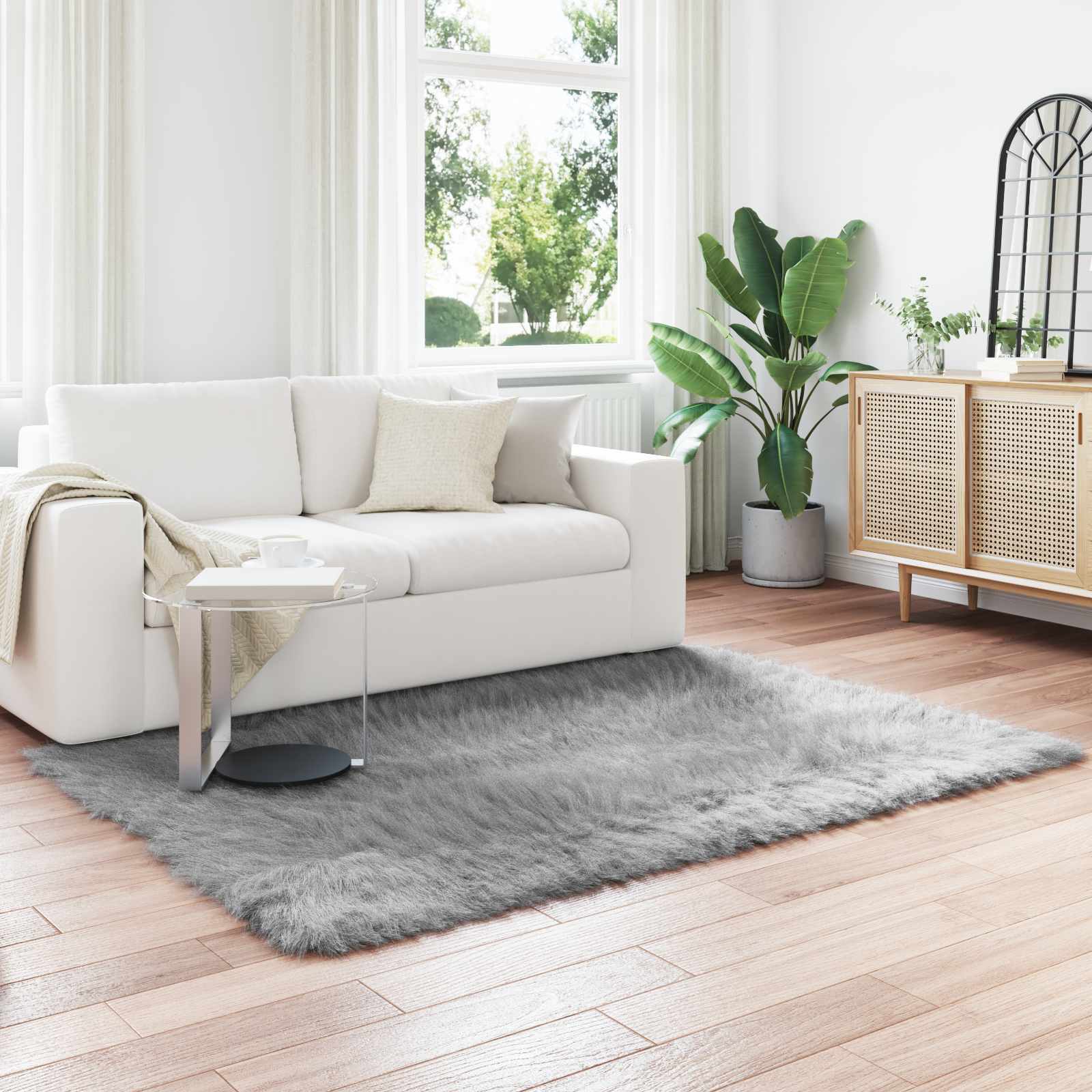Kunstschaffell Teppich Tafalla Polyester Grau