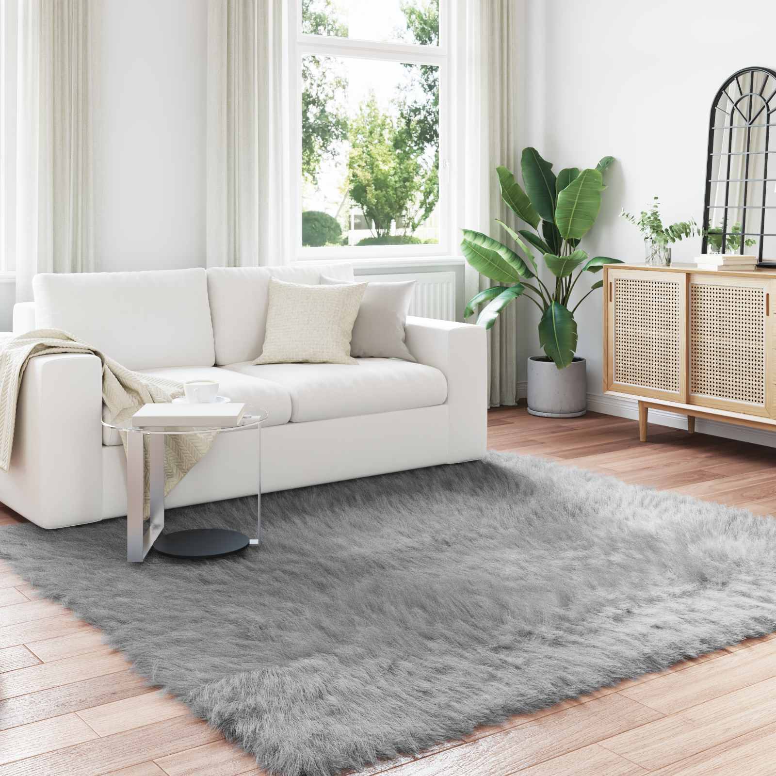 Kunstschaffell Teppich Tafalla Polyester Grau
