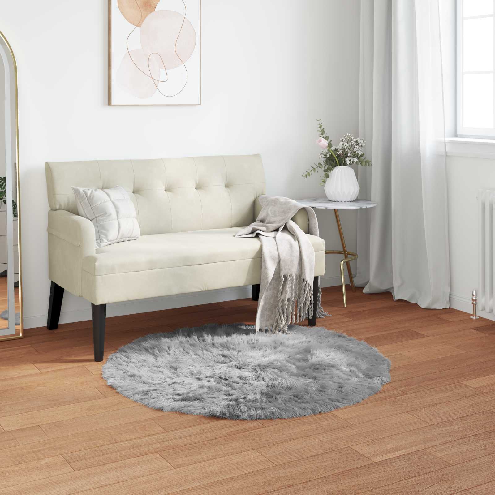 Kunstschaffell Teppich Tafalla Polyester Grau