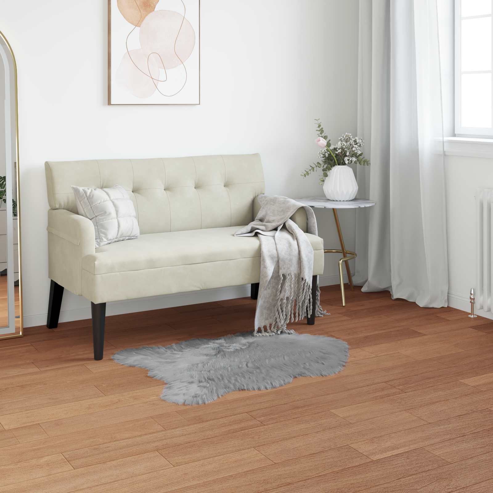 Kunstschaffell Teppich Tafalla Polyester Grau