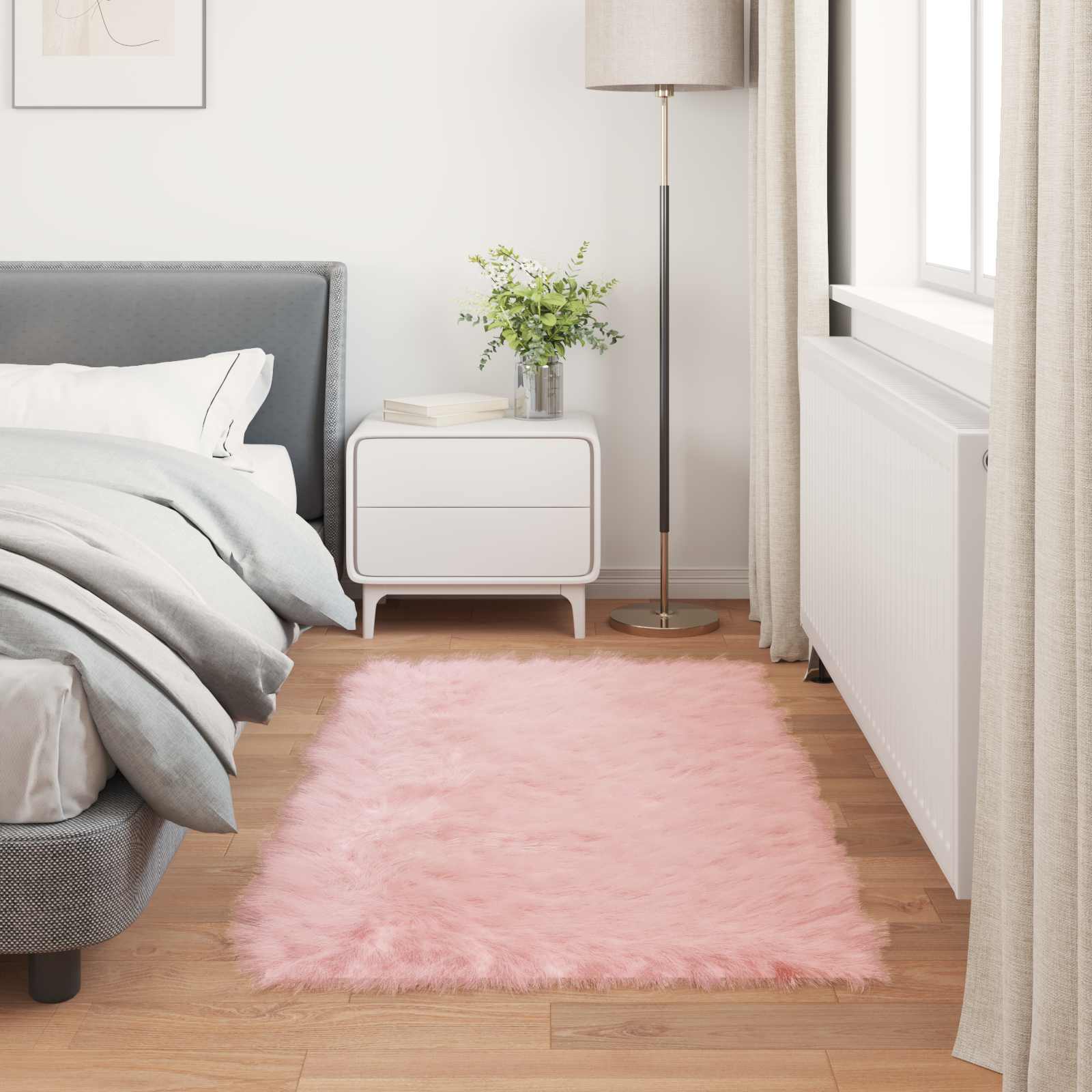 Kunstschaffell Teppich Tafalla Polyester Rosa