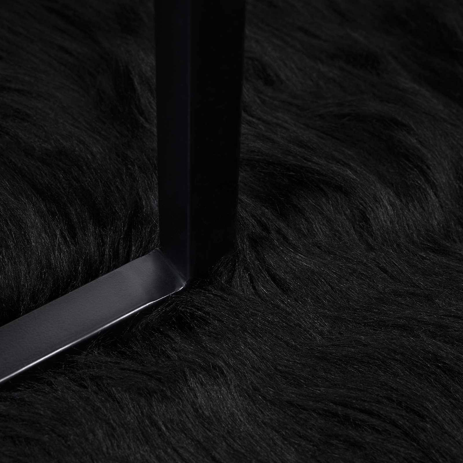 Kunstschaffell Teppich Tafalla Polyester Schwarz