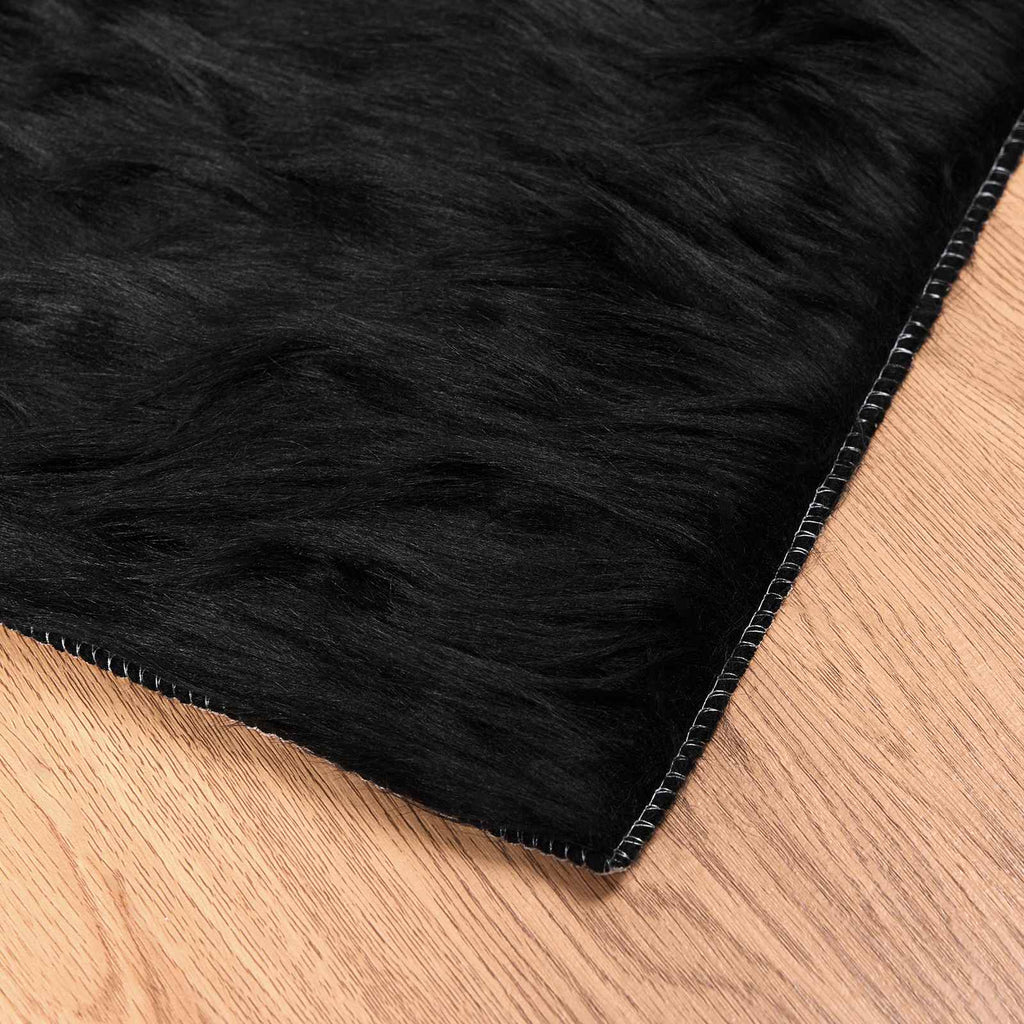 Kunstschaffell Teppich Tafalla Polyester Schwarz