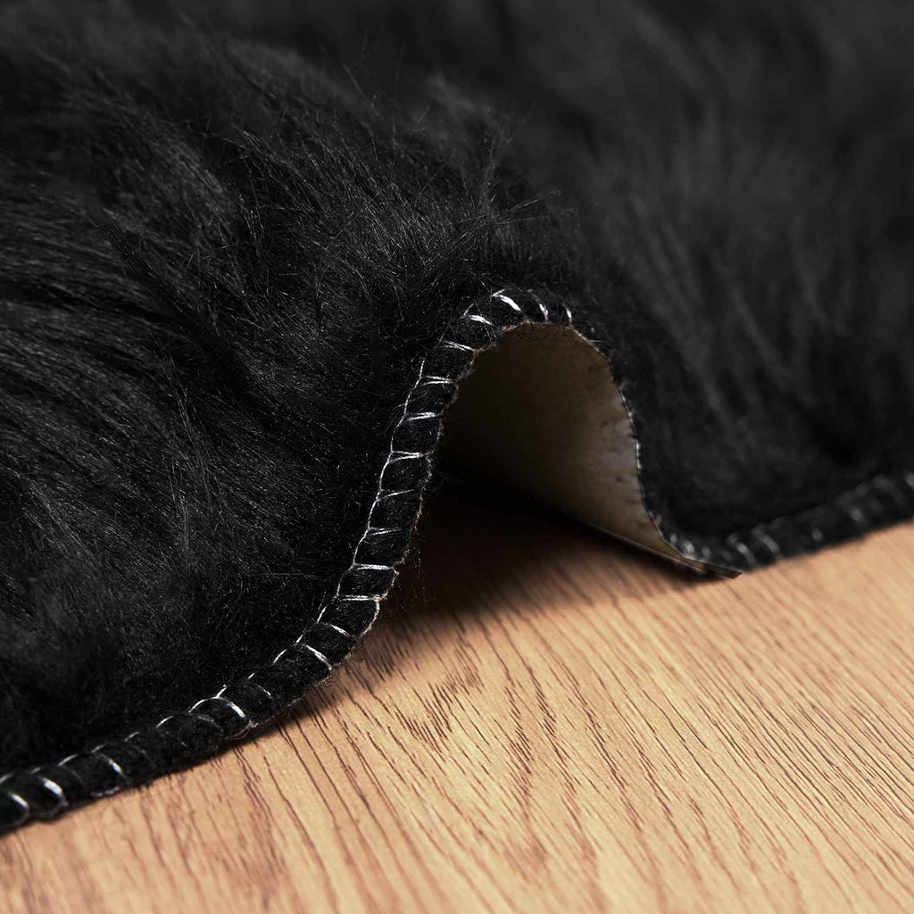 Kunstschaffell Teppich Tafalla Polyester Schwarz