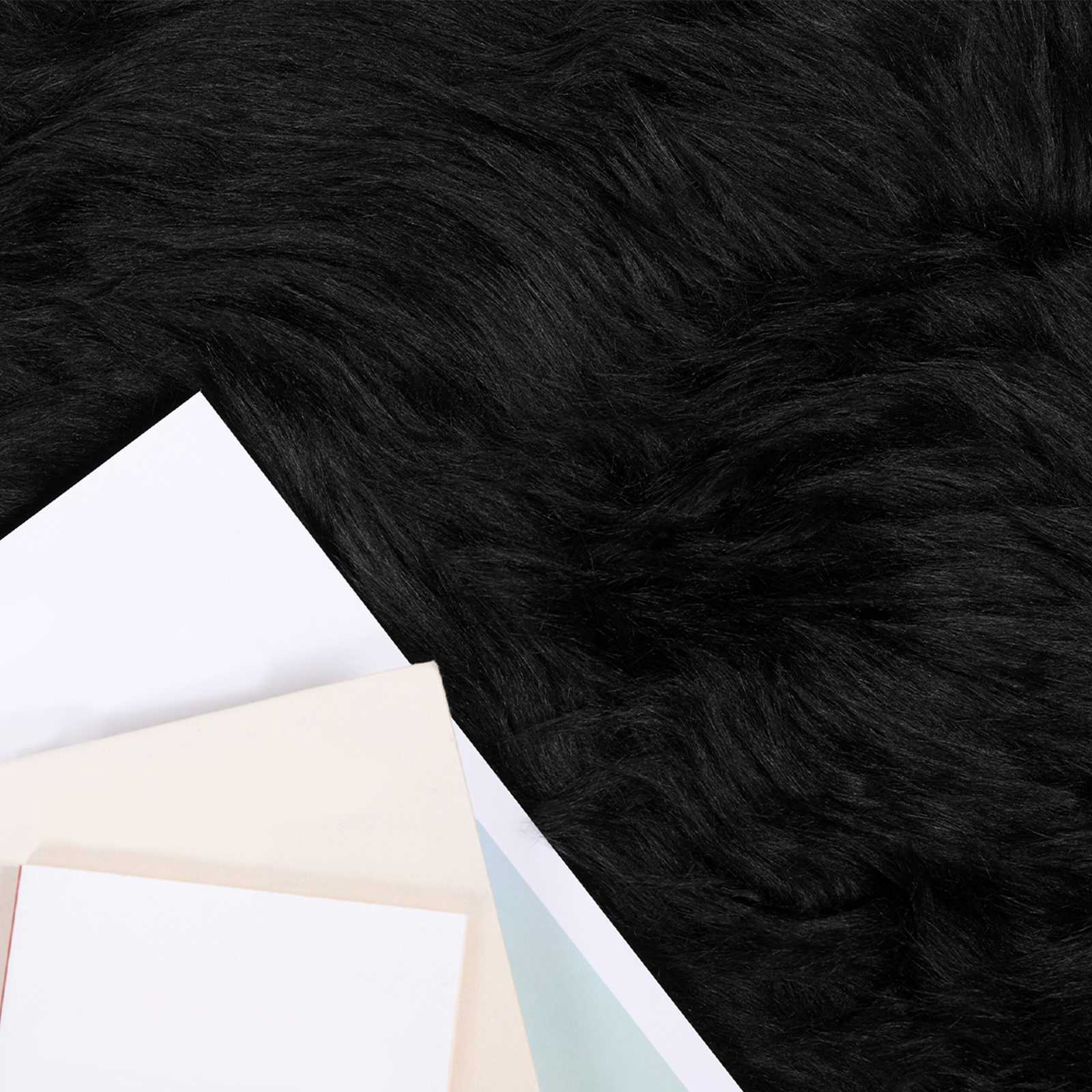 Kunstschaffell Teppich Tafalla Polyester Schwarz
