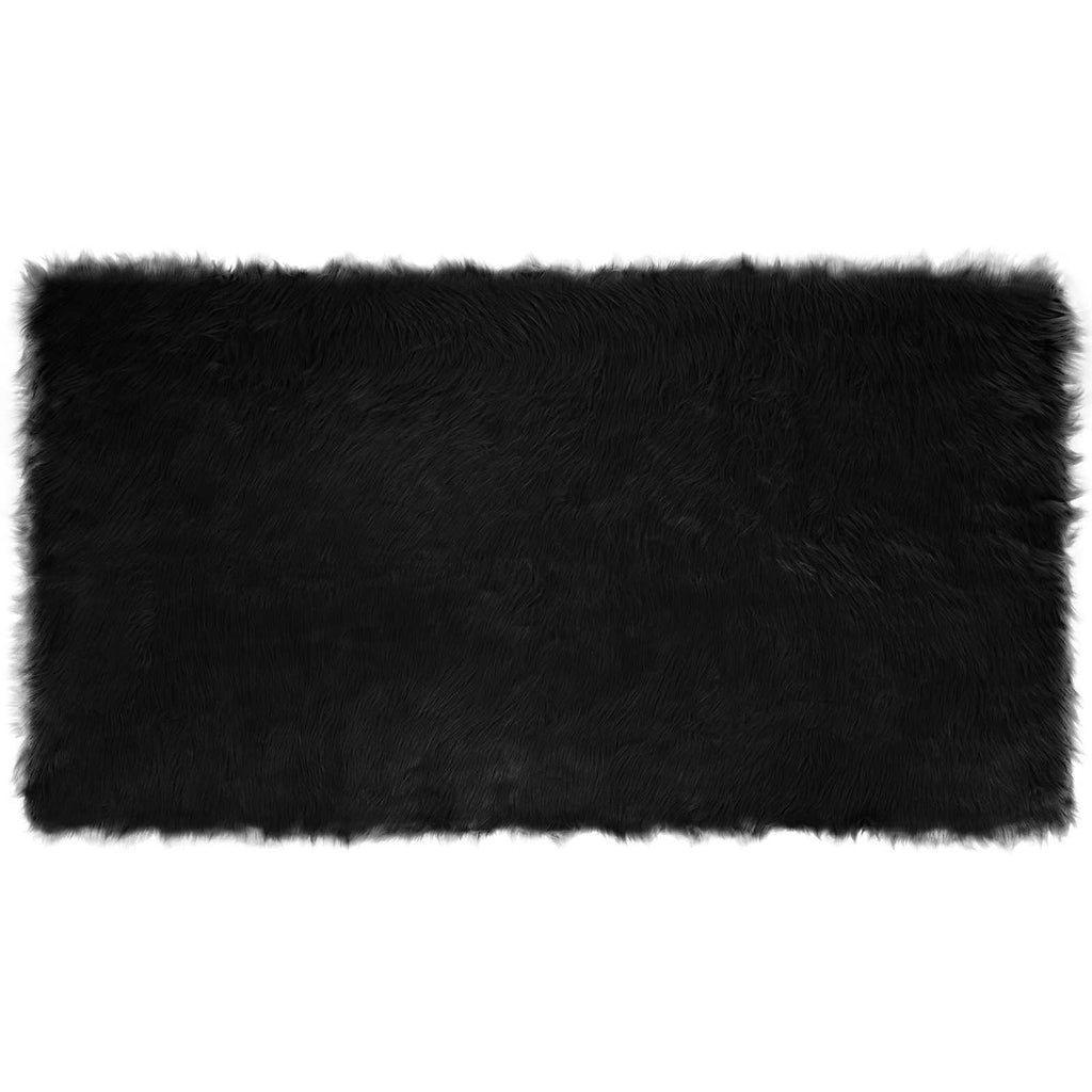 Kunstschaffell Teppich Tafalla Polyester Schwarz
