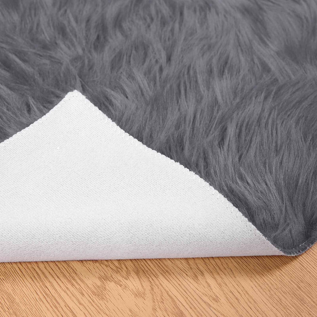 Kunstschaffell Teppich Tafalla Polyester Anthrazit