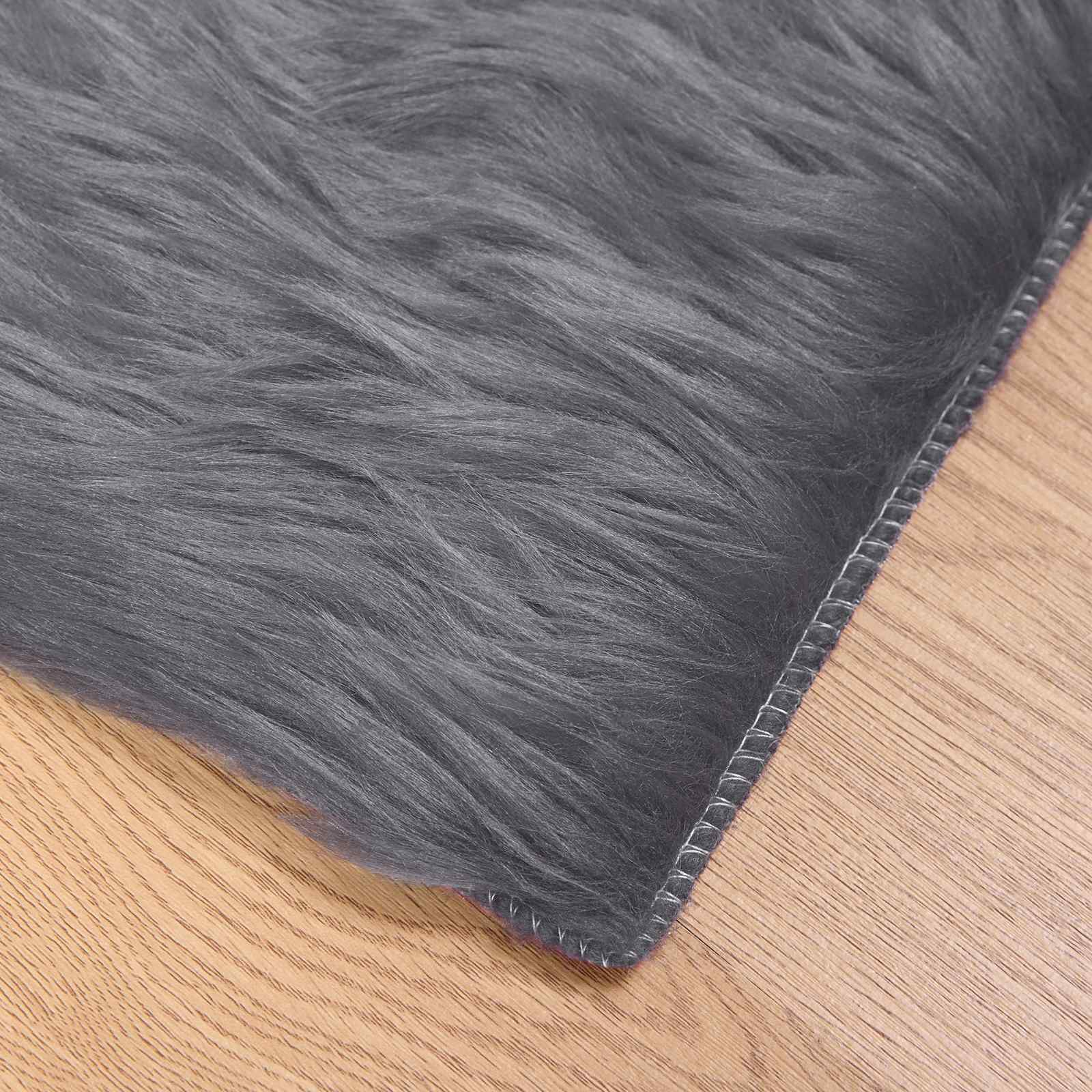Kunstschaffell Teppich Tafalla Polyester Anthrazit