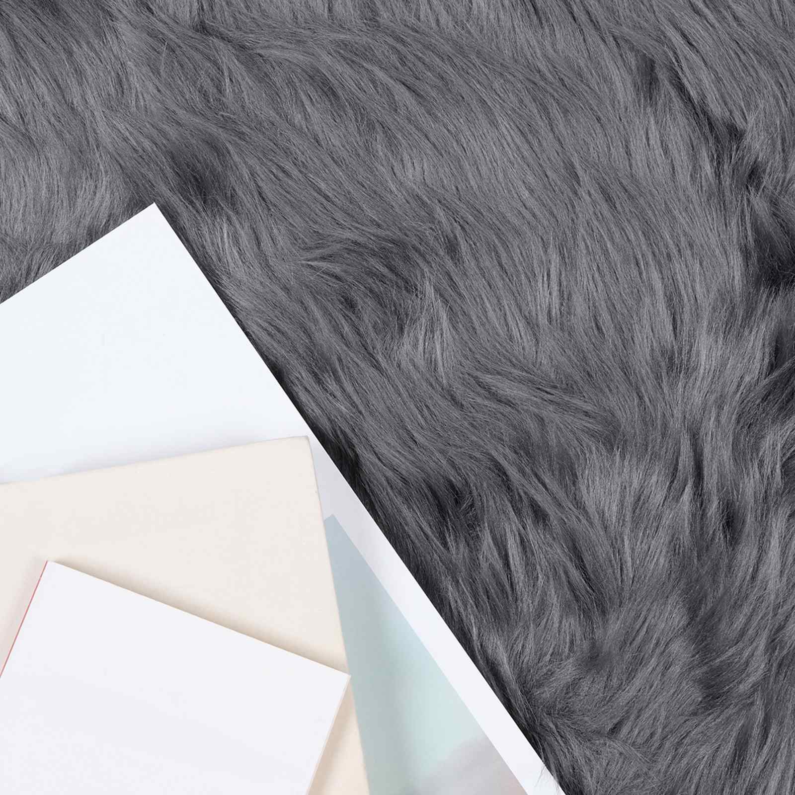 Kunstschaffell Teppich Tafalla Polyester Anthrazit