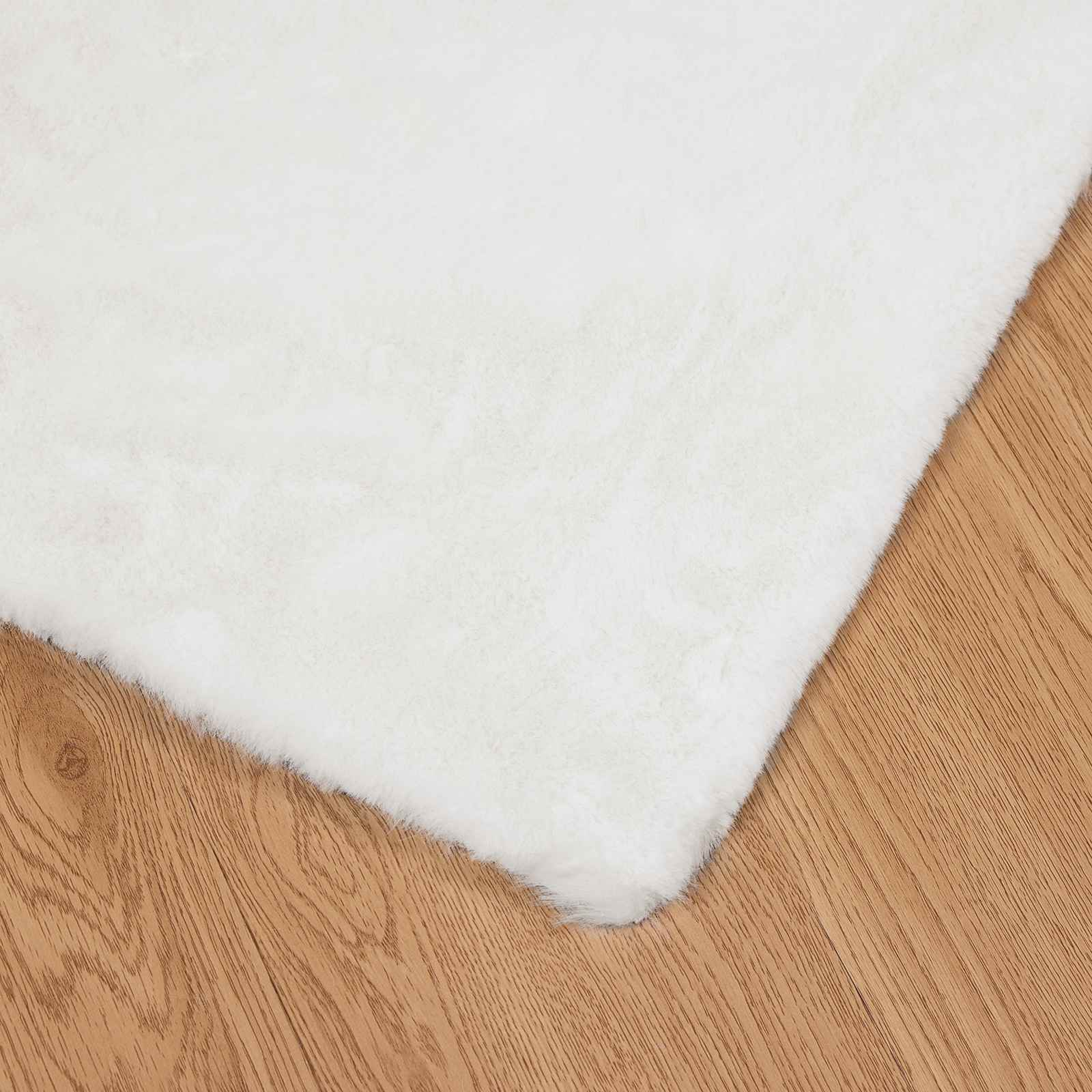 Rutschfester Kunstfellteppich Olite Polyester Weiß