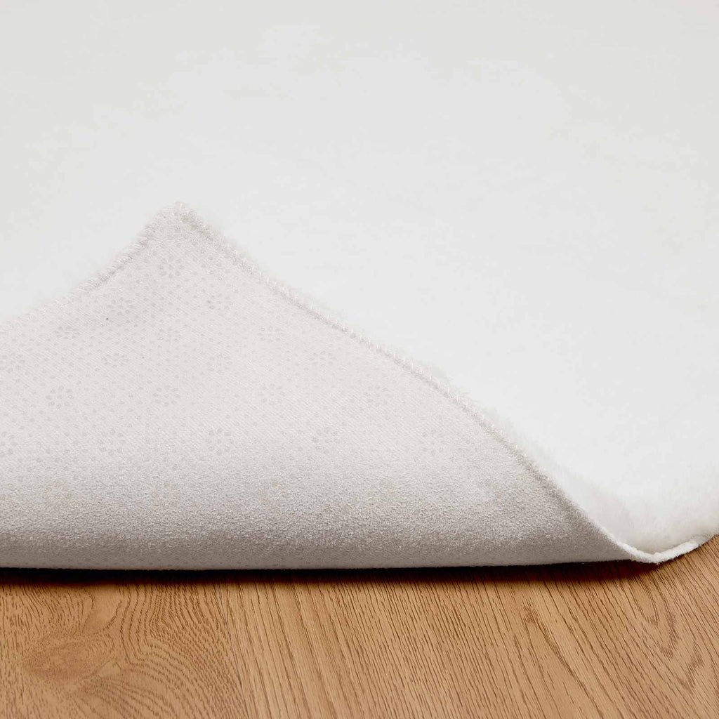 Rutschfester Kunstfellteppich Olite Polyester Weiß