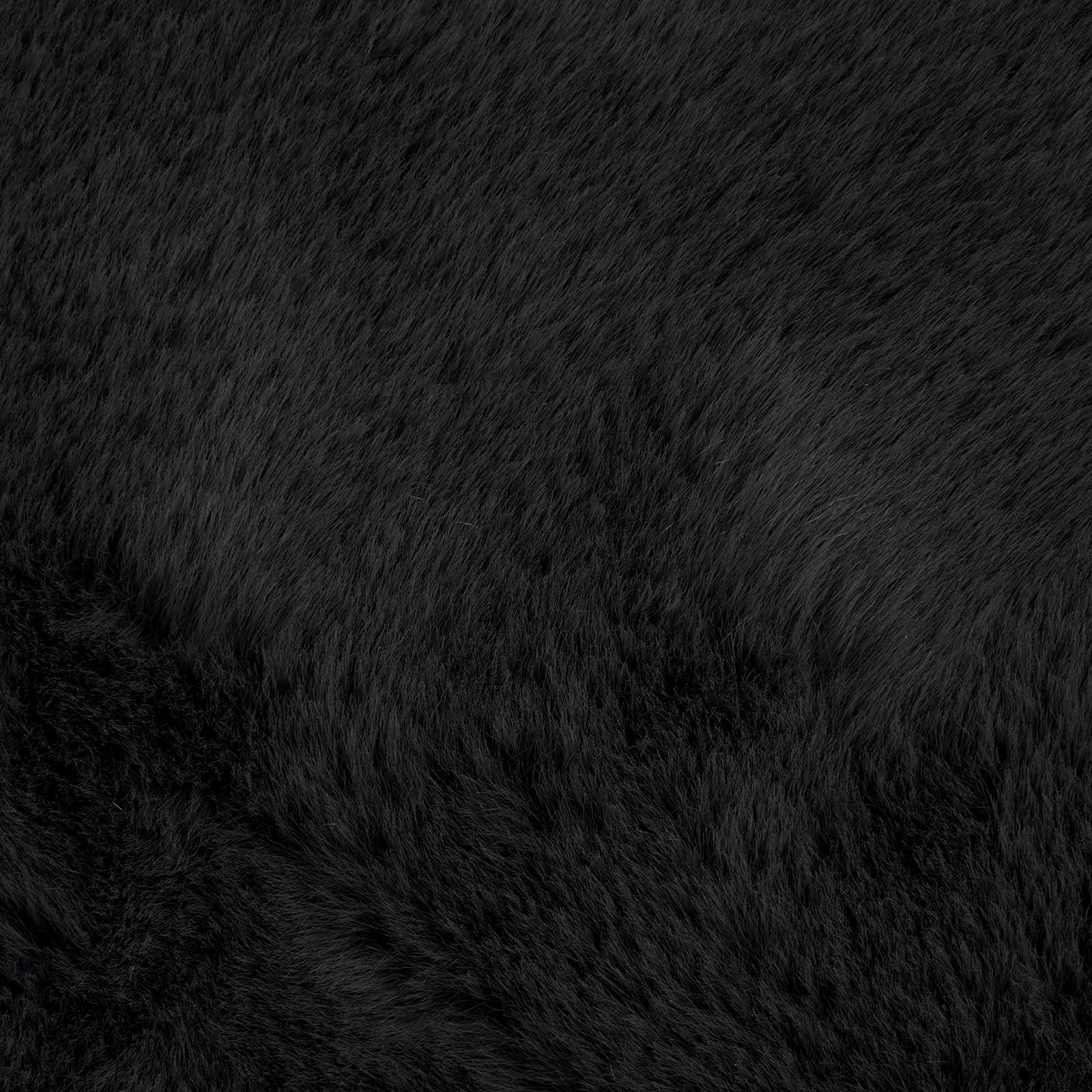 Rutschfester Kunstfellteppich Olite Schwarz
