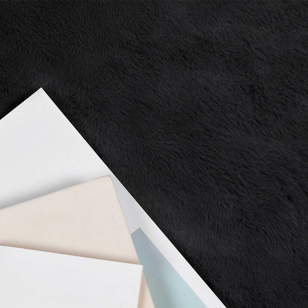 Rutschfester Kunstfellteppich Olite Schwarz