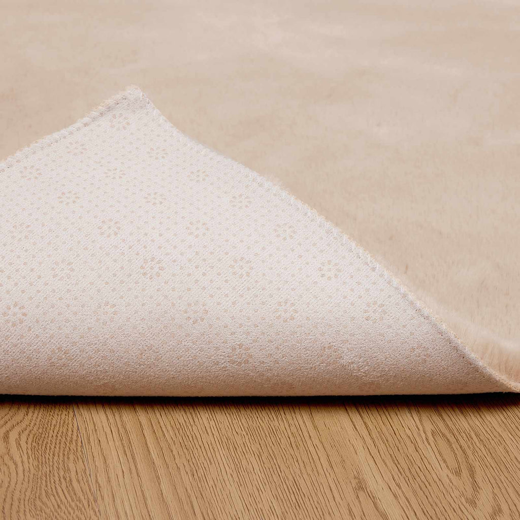 Rutschfester Kunstfellteppich Olite Polyester Taupe