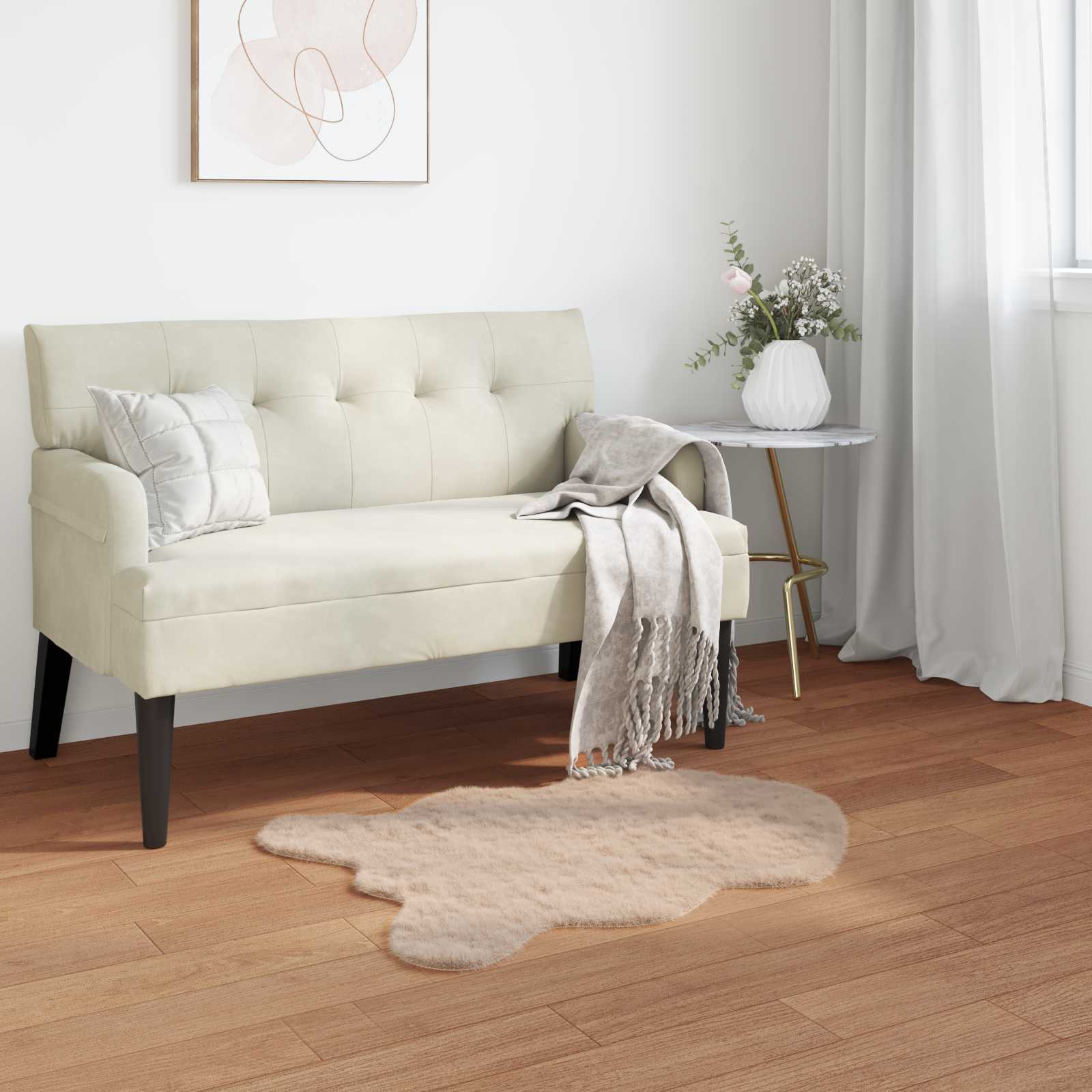 Rutschfester Kunstfellteppich Olite Polyester Taupe