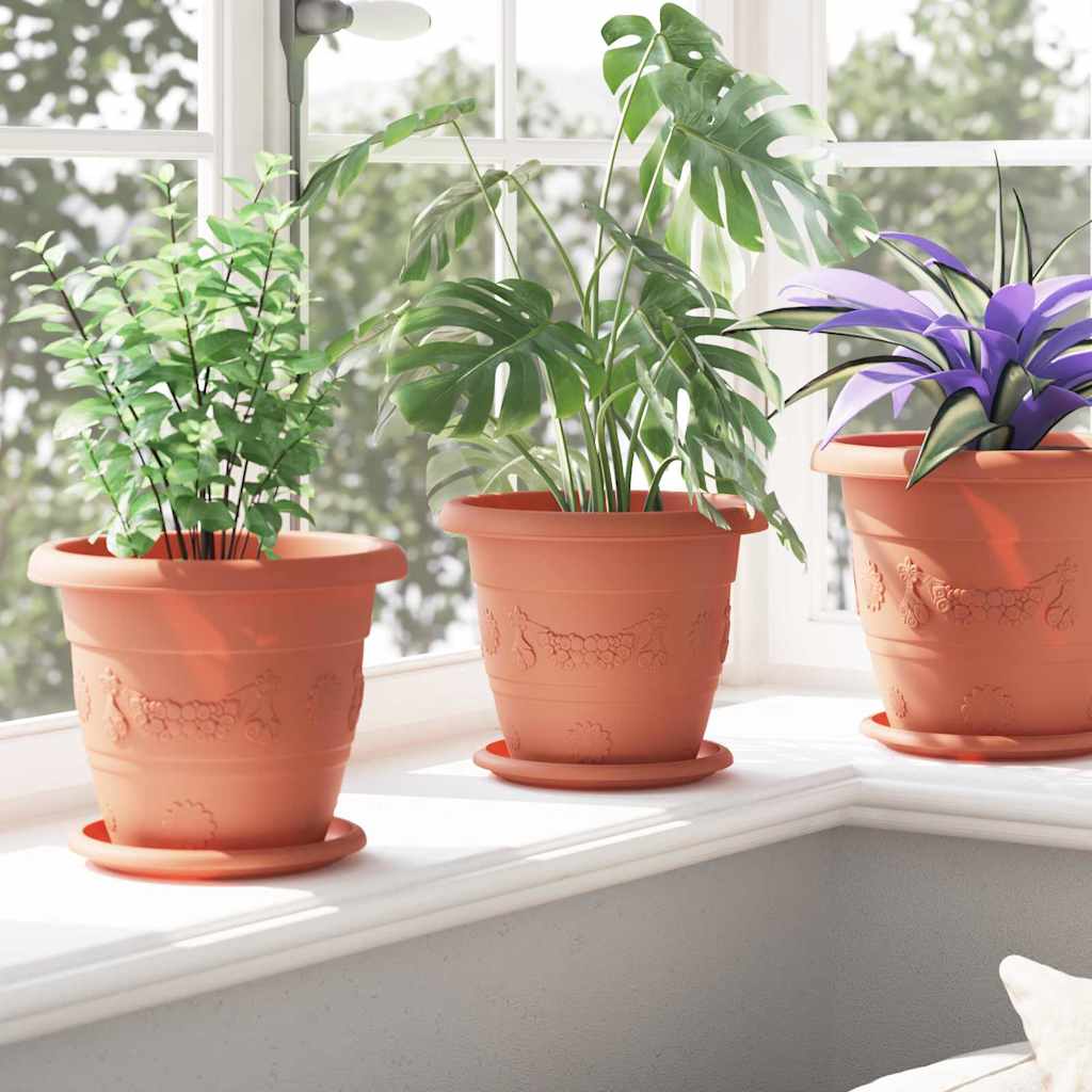 Runder Blumentopf 6 Pcs Ø 26 X 21,5 Cm Kunststoff