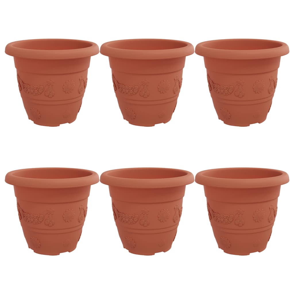 Runder Blumentopf 6 Pcs Ø 26 X 21,5 Cm Kunststoff