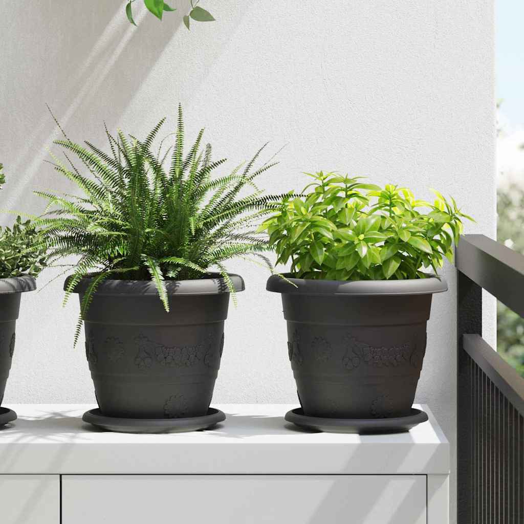 Runder Blumentopf 6 Pcs Ø 26 X 21,5 Cm Kunststoff