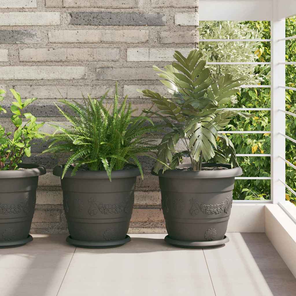 Runder Blumentopf 6 Pcs Ø 26 X 21,5 Cm Kunststoff