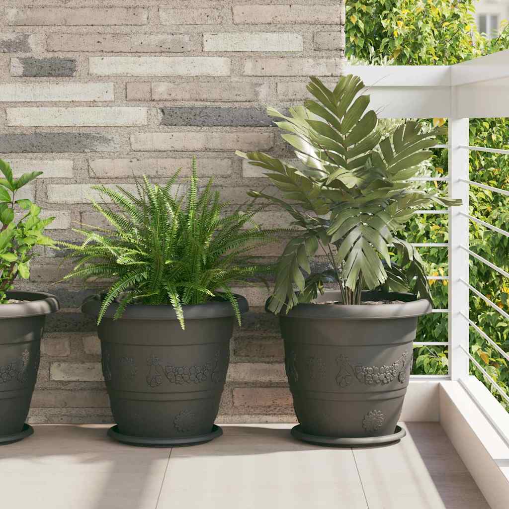 Runder Blumentopf 6 Pcs Ø 26 X 21,5 Cm Kunststoff