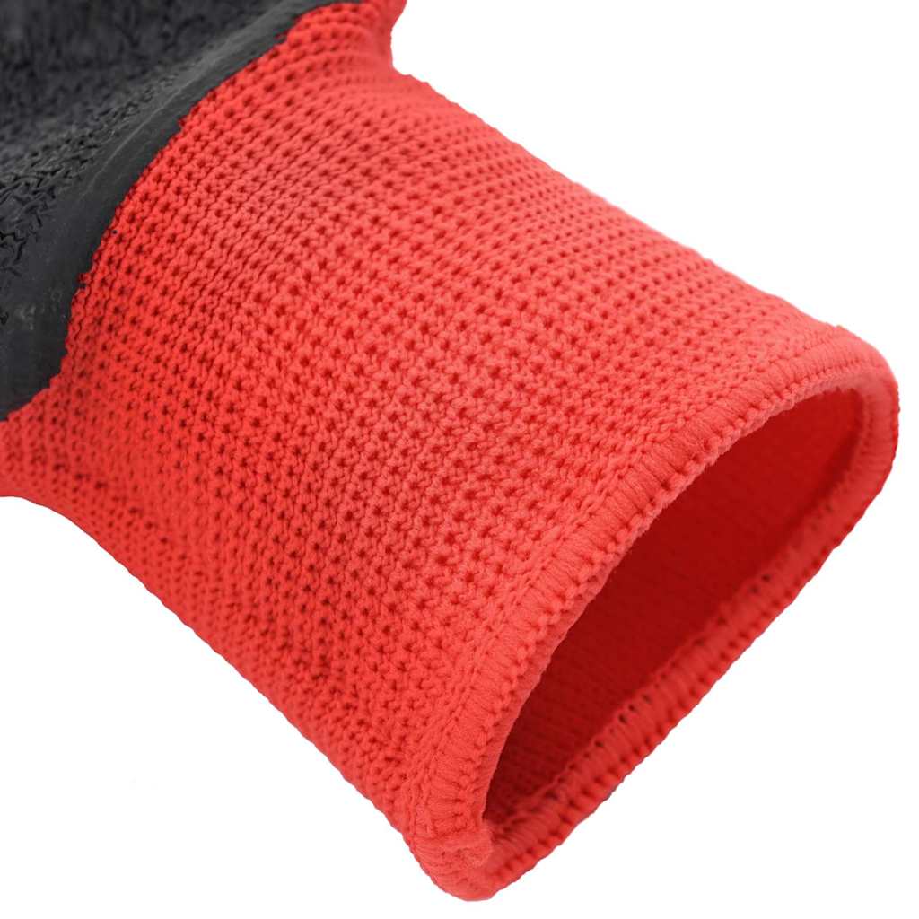 Arbeitshandschuhe 12 Pcs Rot Und Schwarz 7 / S Latexbeschichtung