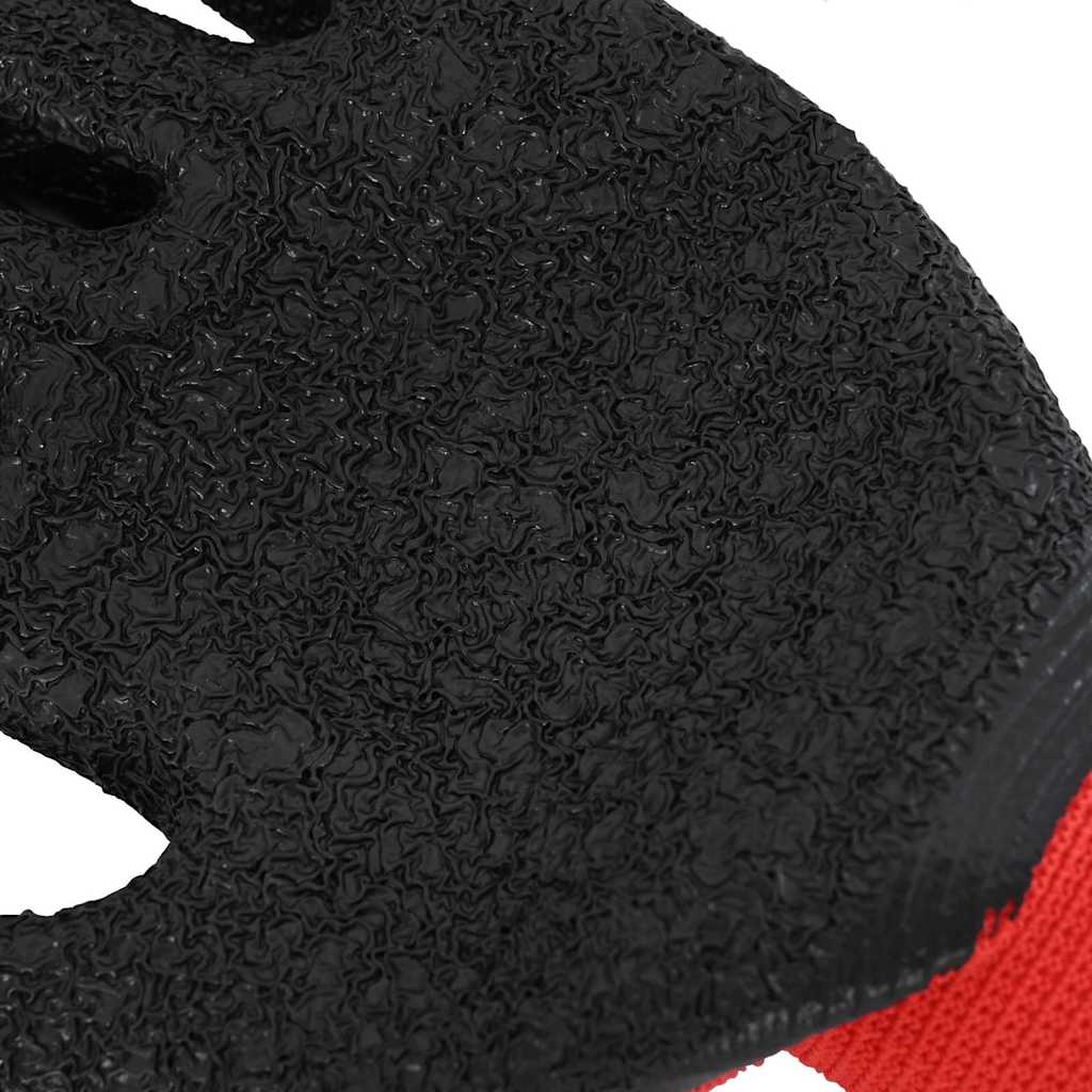 Arbeitshandschuhe 12 Pcs Rot Und Schwarz 7 / S Latexbeschichtung