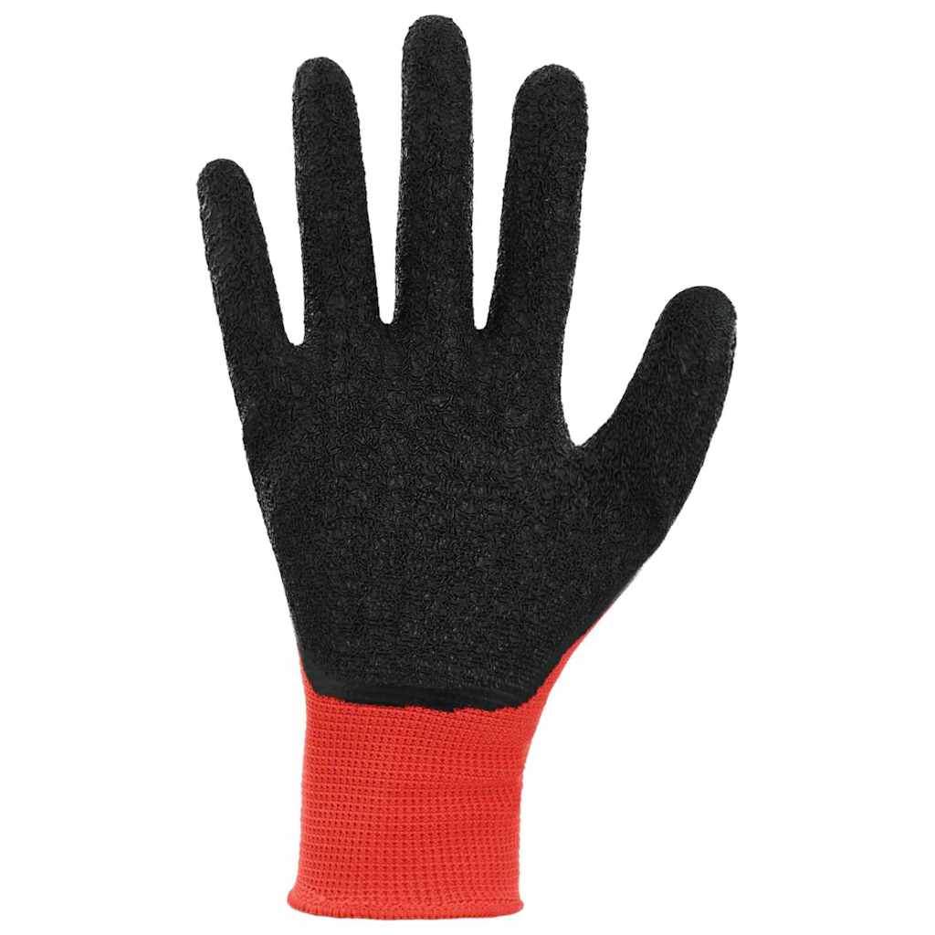 Arbeitshandschuhe 12 Pcs Rot Und Schwarz 7 / S Latexbeschichtung