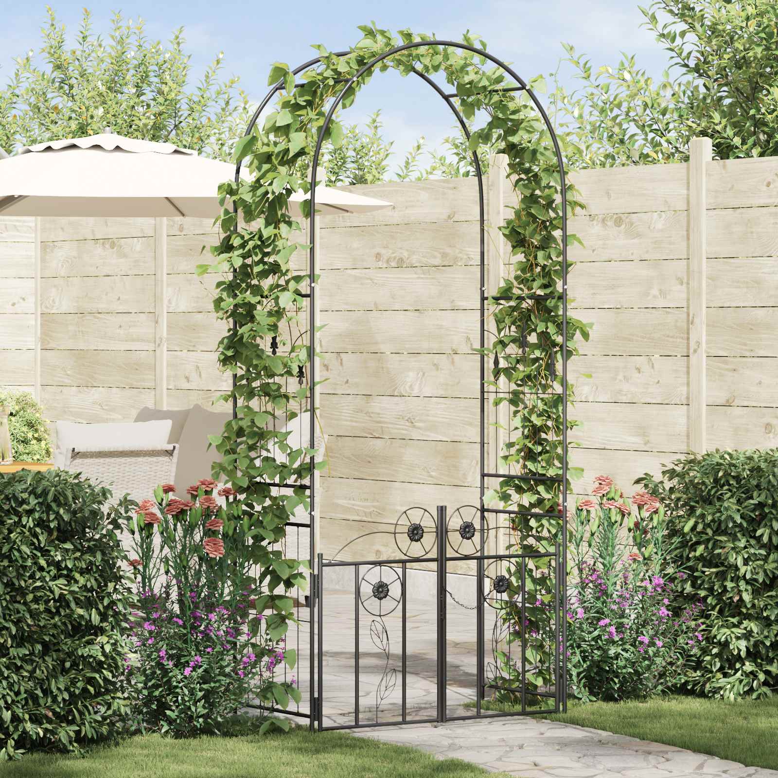 Gartenbogen Mit Schloss 102 X 50 X 218 Cm