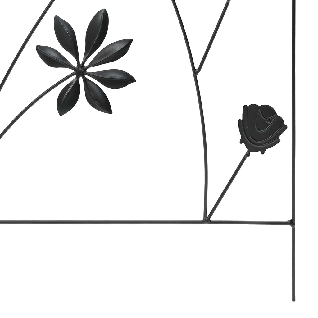Gartenzaun Mit Schloss 3 Pcs 112 X 39,5 Cm Stahl