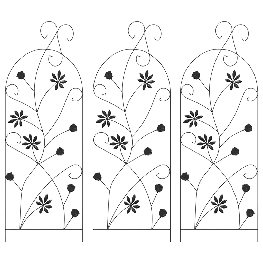 Gartenzaun Mit Schloss 3 Pcs 112 X 39,5 Cm Stahl