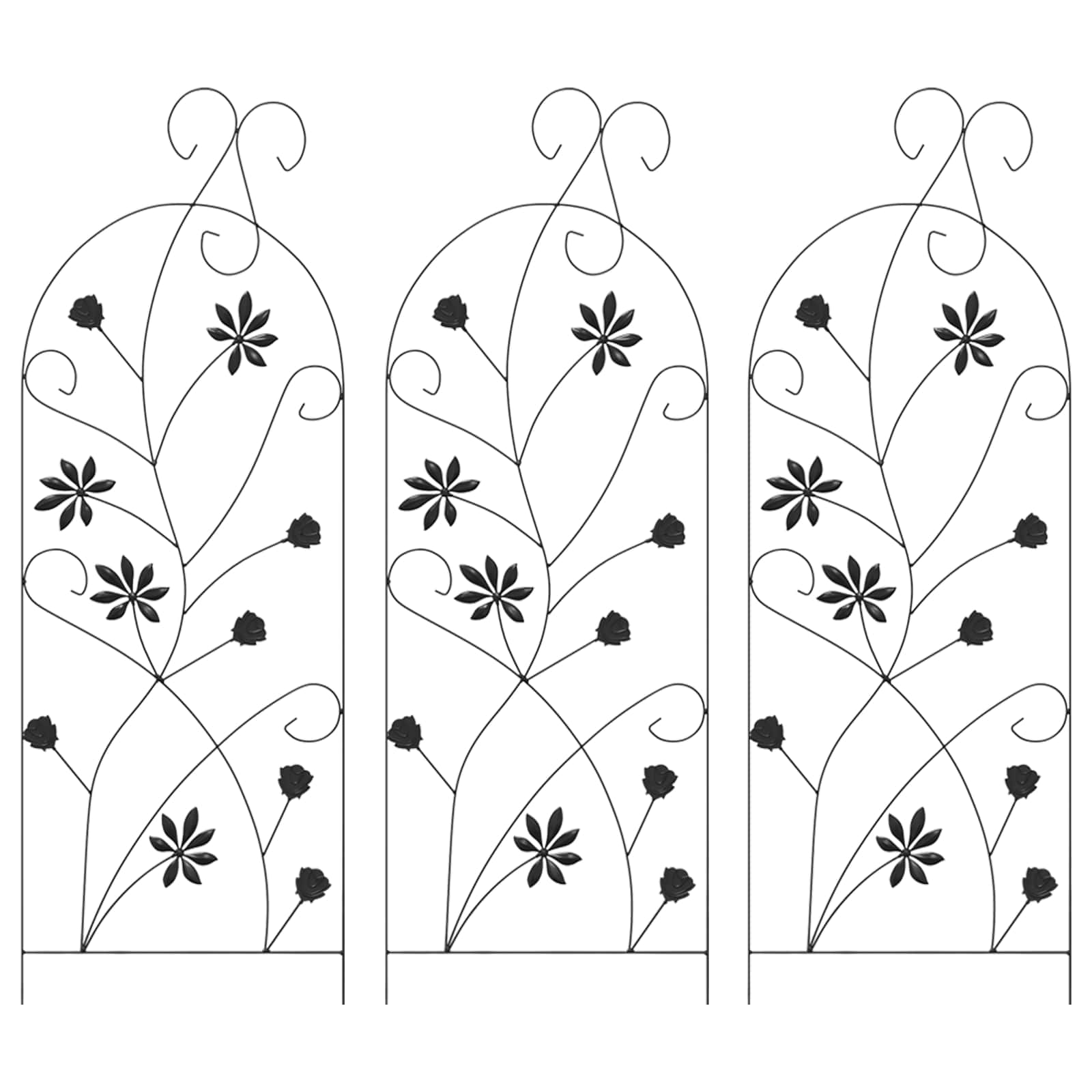 Gartenzaun Mit Schloss 3 Pcs 112 X 39,5 Cm Stahl