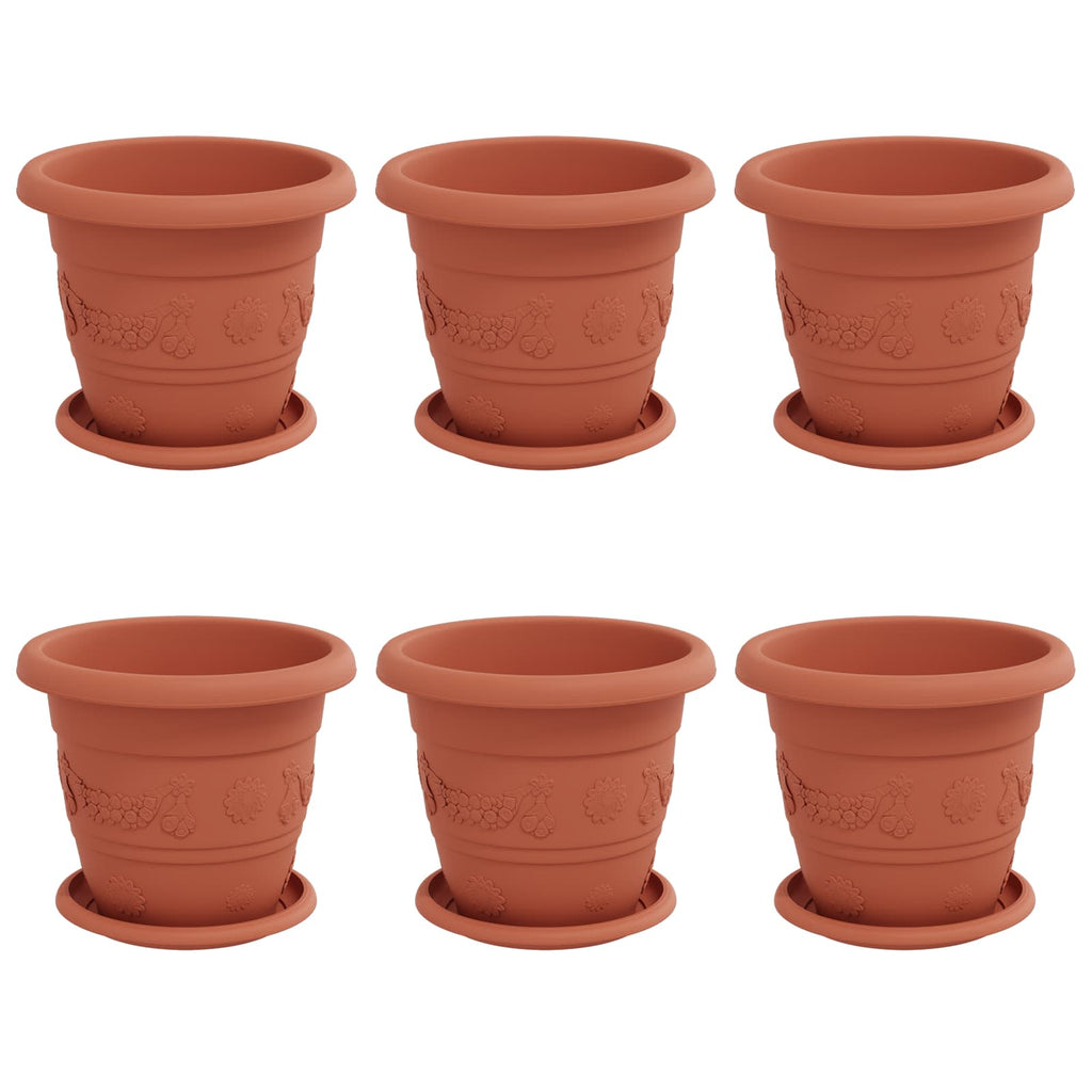 Blumentöpfe 6 Pcs Ø 26 X 21,5 Cm Kunststoff