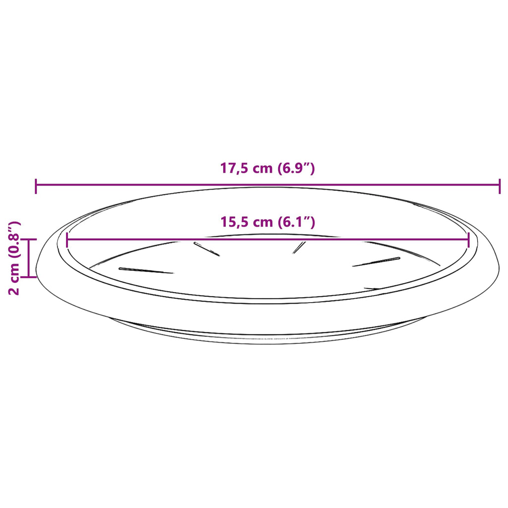 Blumentöpfe 6 Pcs Ø 26 X 21,5 Cm Kunststoff