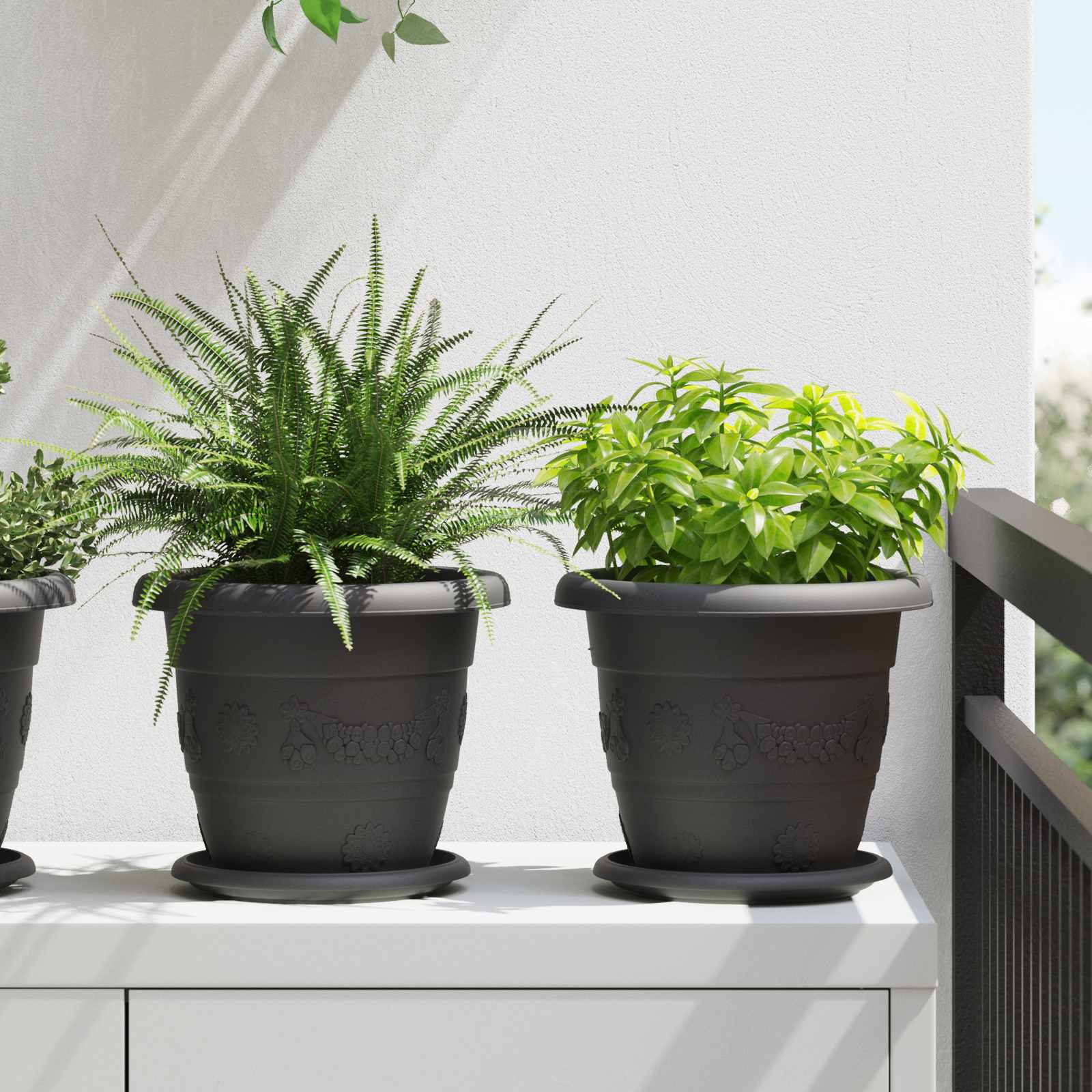 Blumentöpfe 6 Pcs Ø 26 X 21,5 Cm Kunststoff
