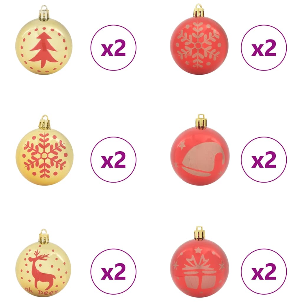 Weihnachtskugel-Set 40 Pcs Kunststoff