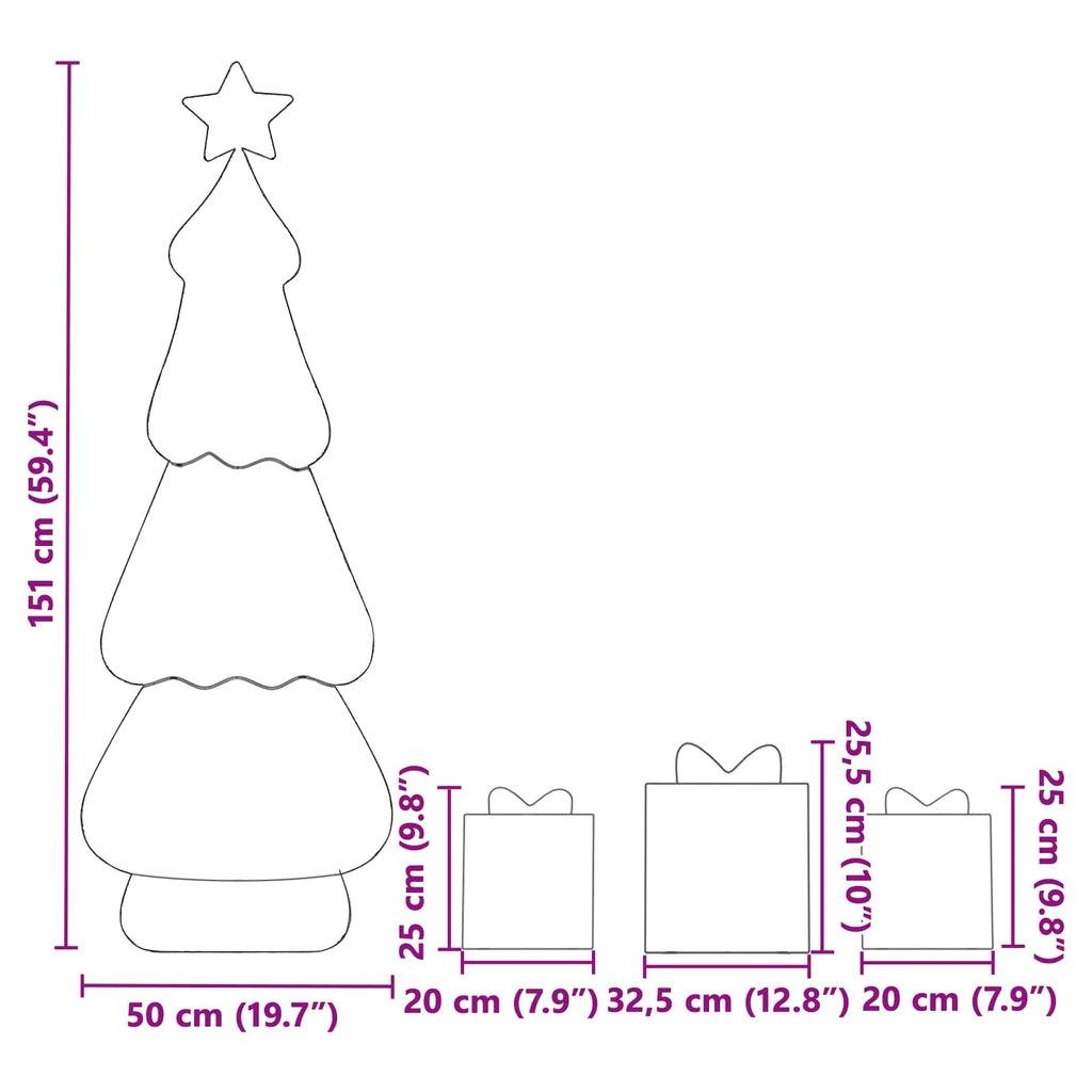 Beleuchteter Weihnachtsbaum Mit 3 Geschenkboxen 2D Warm Weiß