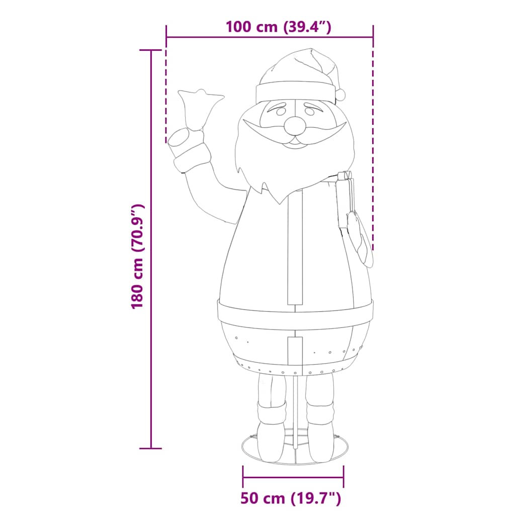 Weihnachtsmann Mit 200 Leds Warmes Weiß 100 X 180 Cm Stoff