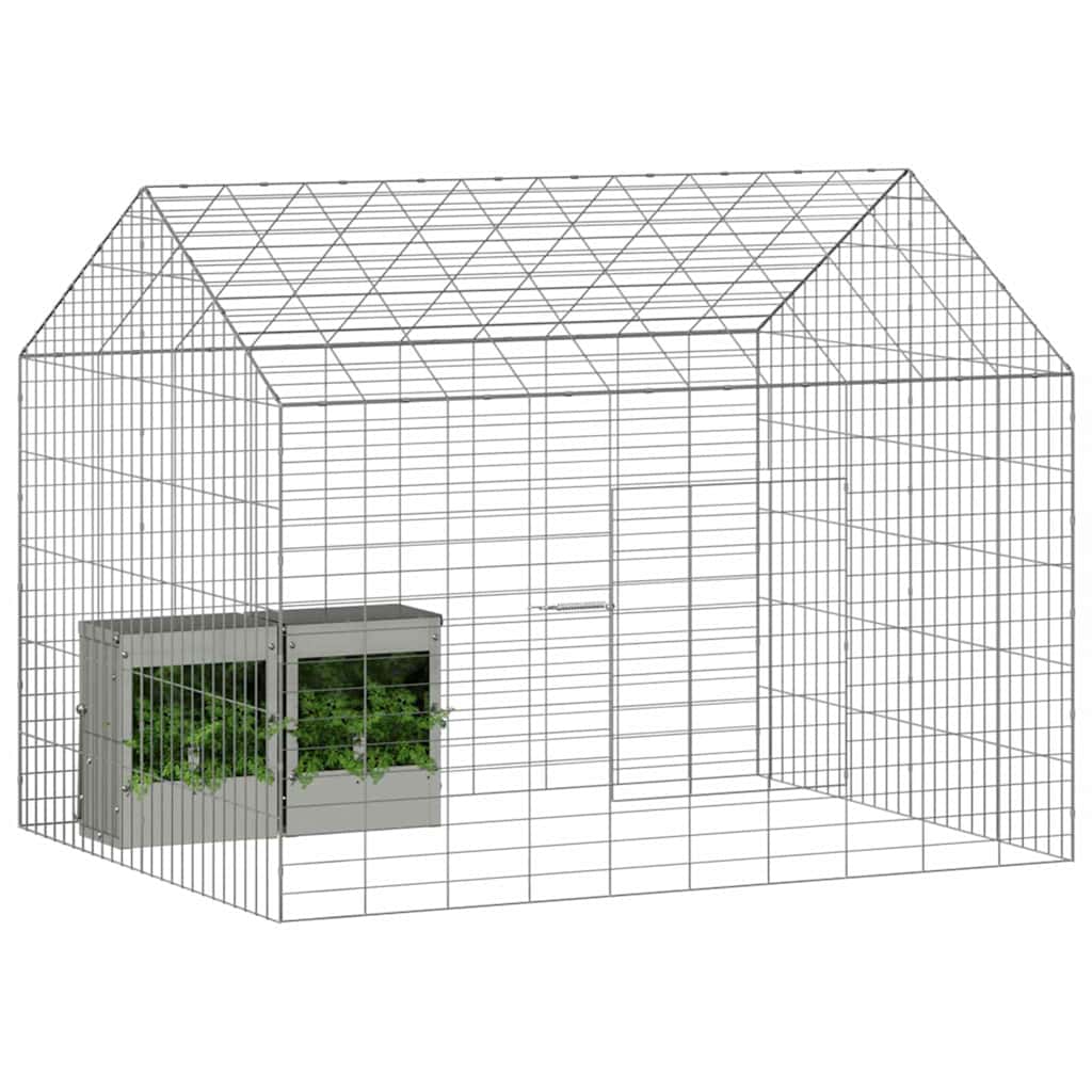 Hasenkäfig Silber 100 X 78 X 78 Cm Verzinkter Stahl