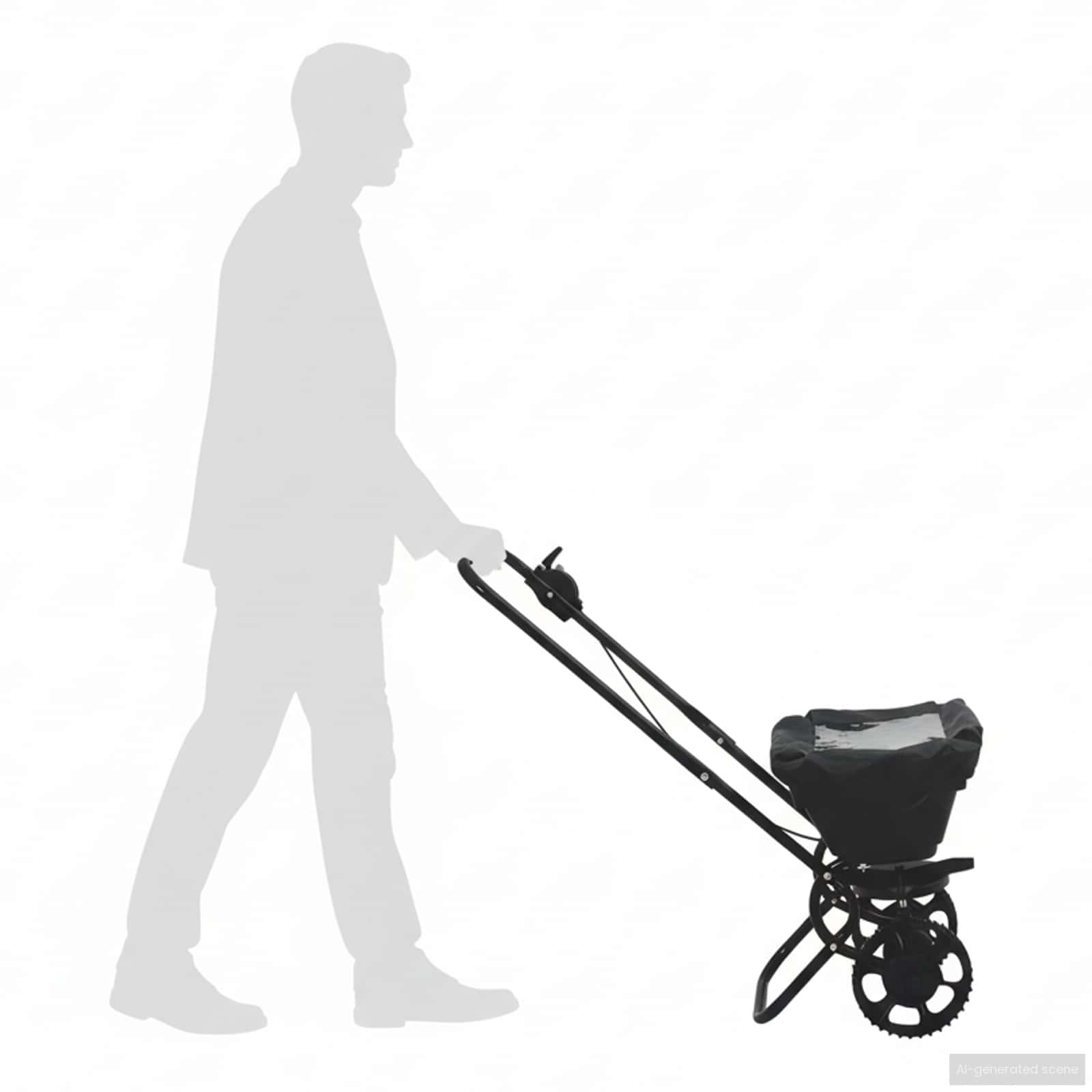 Streuer Schwarz 82 X 46 X 75 Cm Pvc Und Stahl