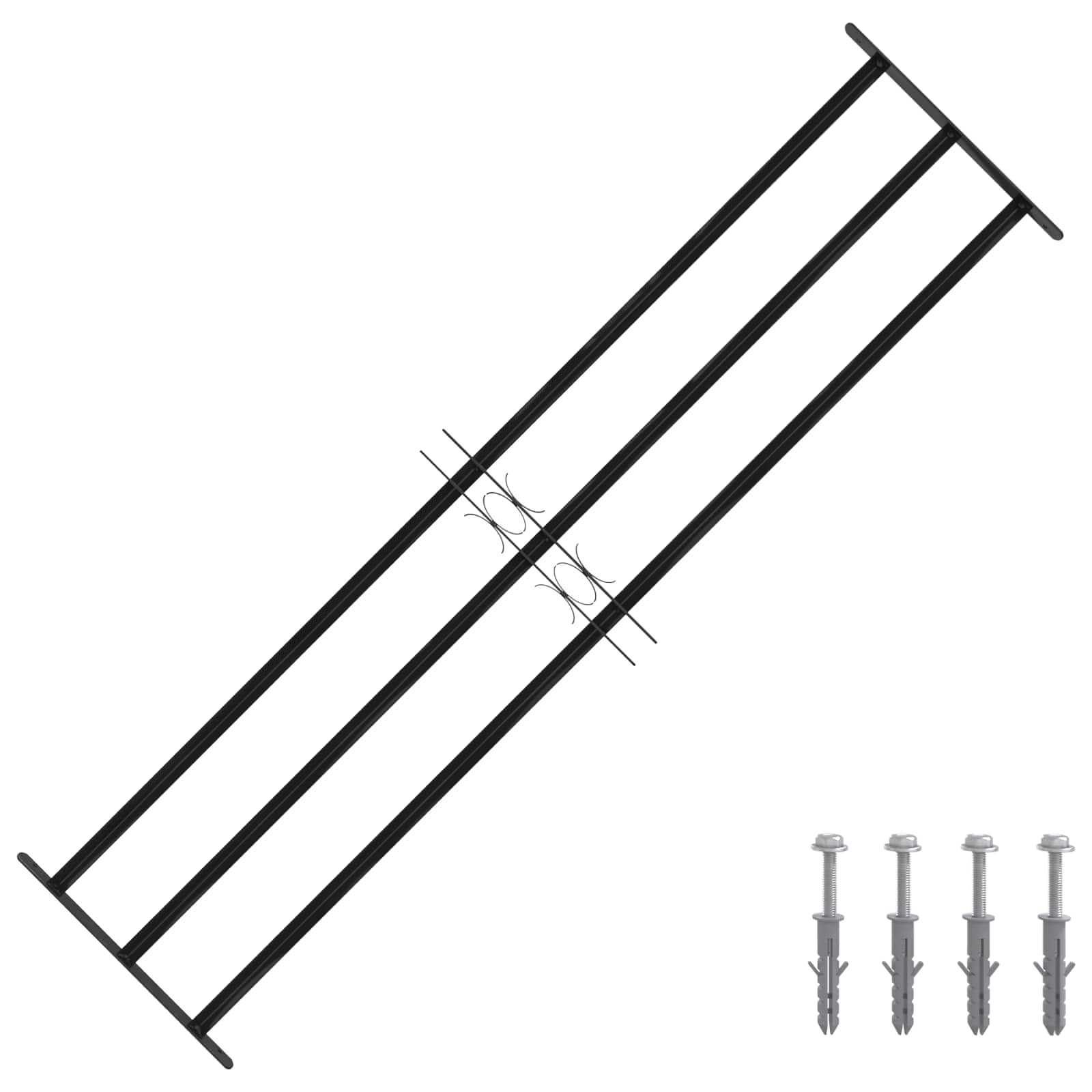 Fenstergitter Schwarz 76 X 30 Cm Pulverbeschichteter Stahl
