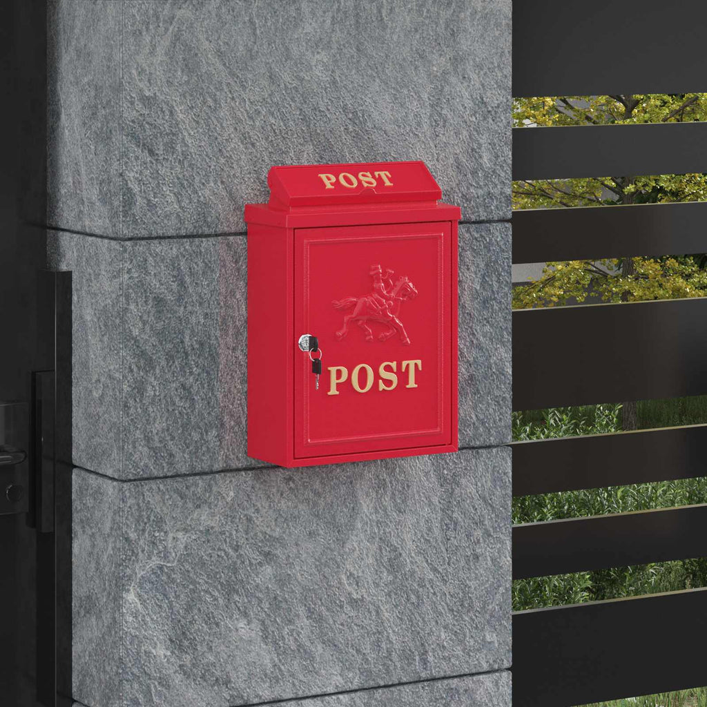 Wandmontierter Briefkasten 29 X 13 X 41 Cm Gussaluminium