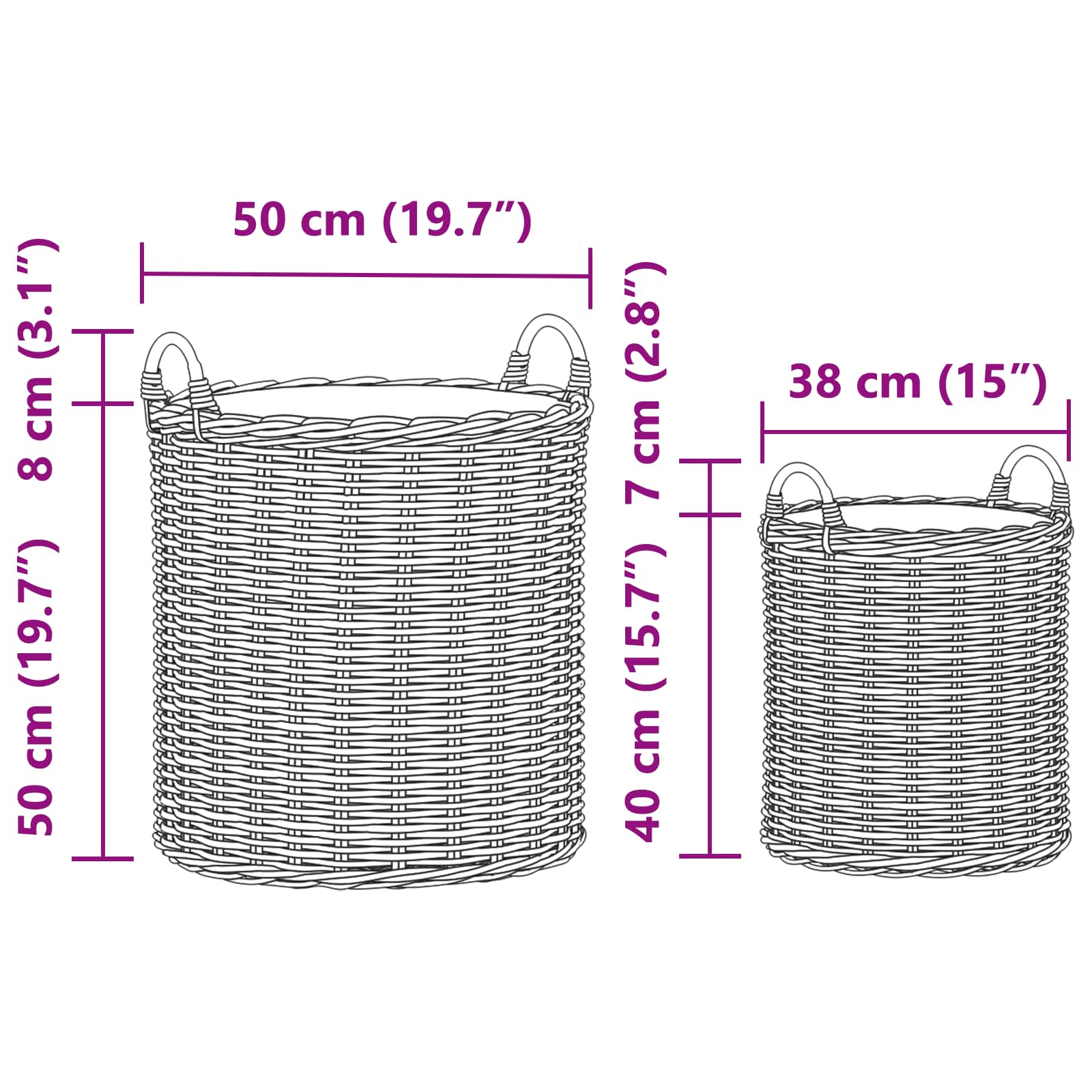 Blumentopf Körbchen Mit Speicher 2 Pcs Lacak Rattan
