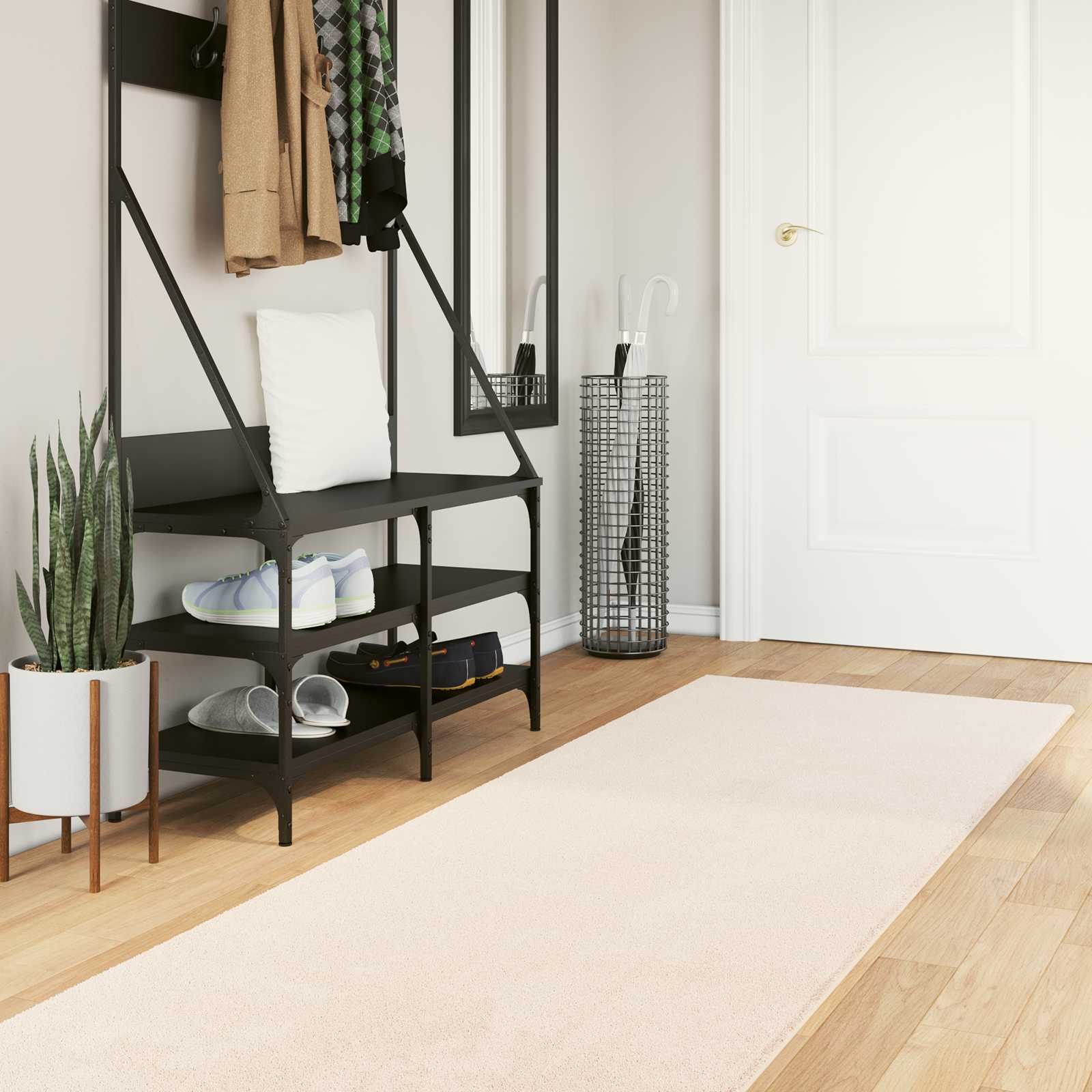 Teppich Huarte Kurzflor Weich Und Waschbar Beige