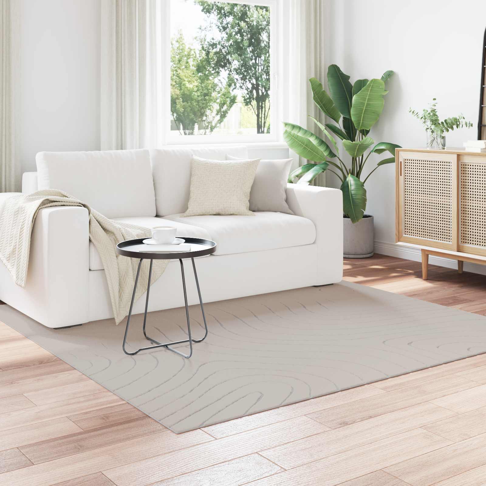 Bereichsteppiche Palmeras 150 X 80 Cm Polyester Creme