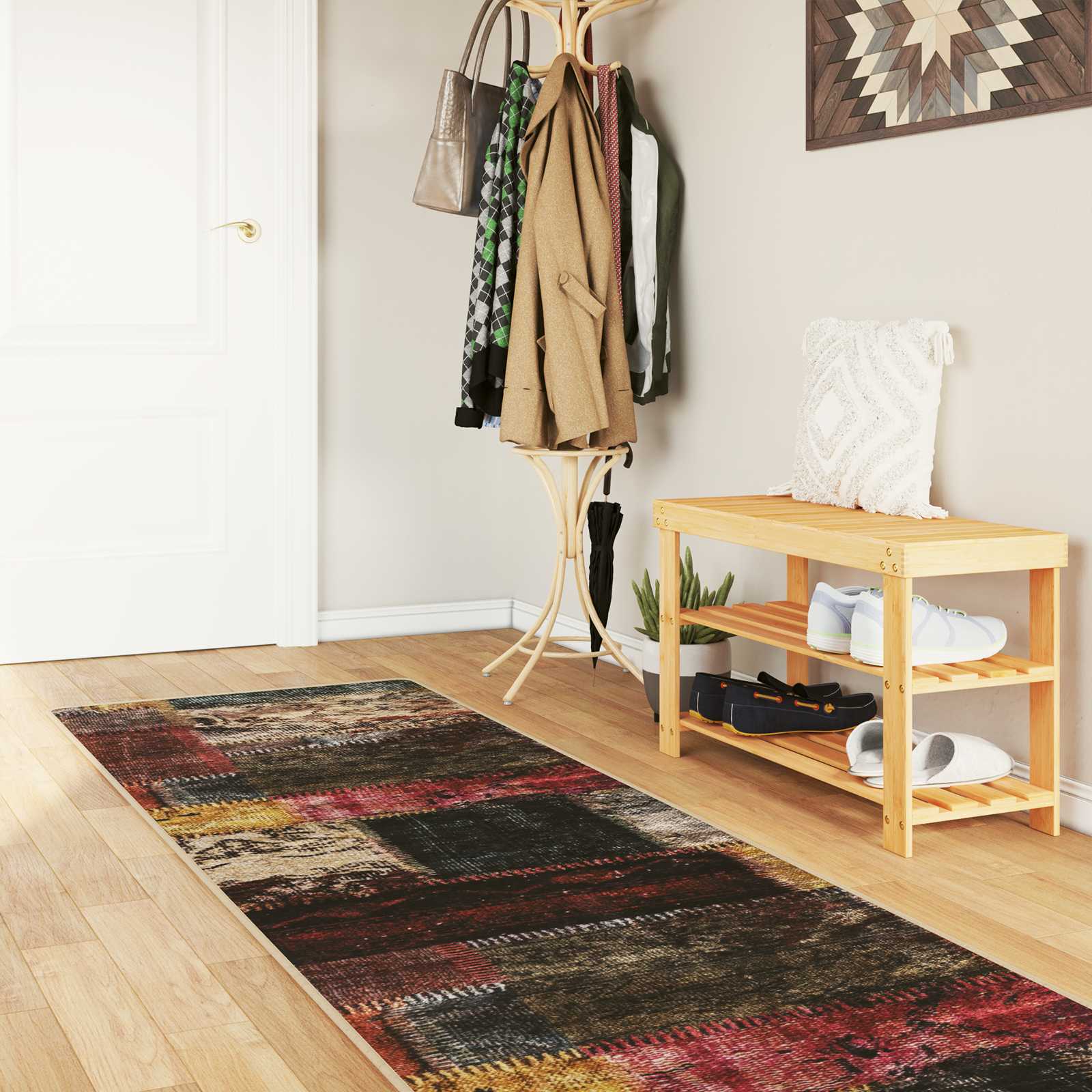 Teppich Waschbar Mehrfarbig Patchwork