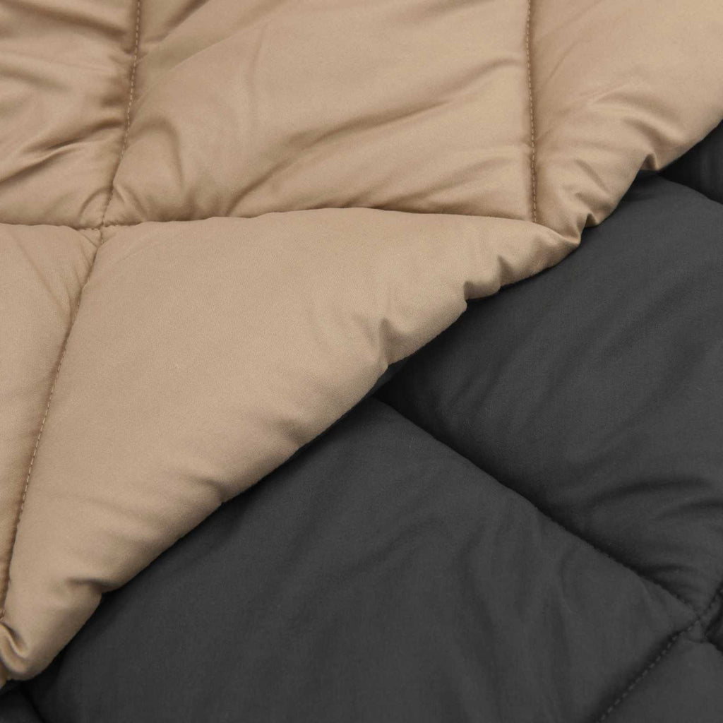 Sommerdecke 200 X 135 Cm Microfiber Anthrazit Und Taupe