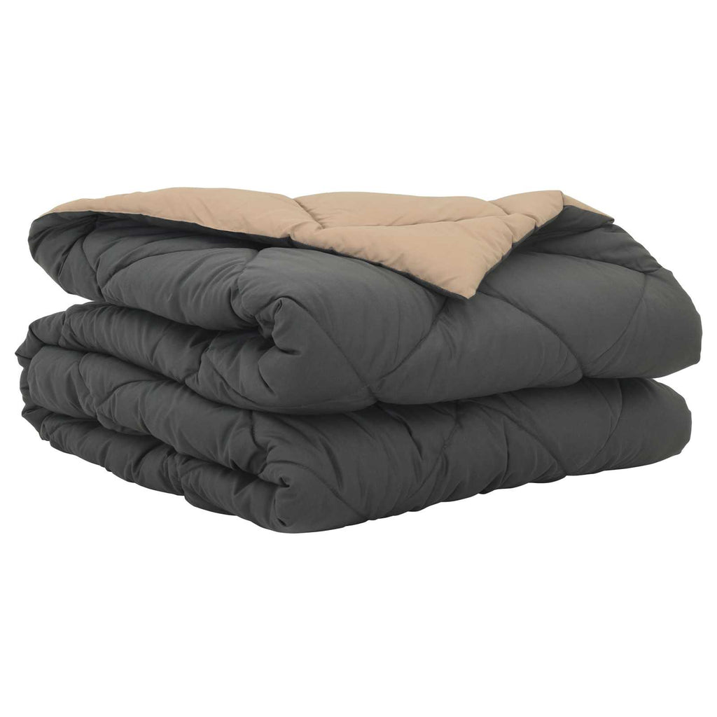 Sommerdecke 200 X 135 Cm Microfiber Anthrazit Und Taupe